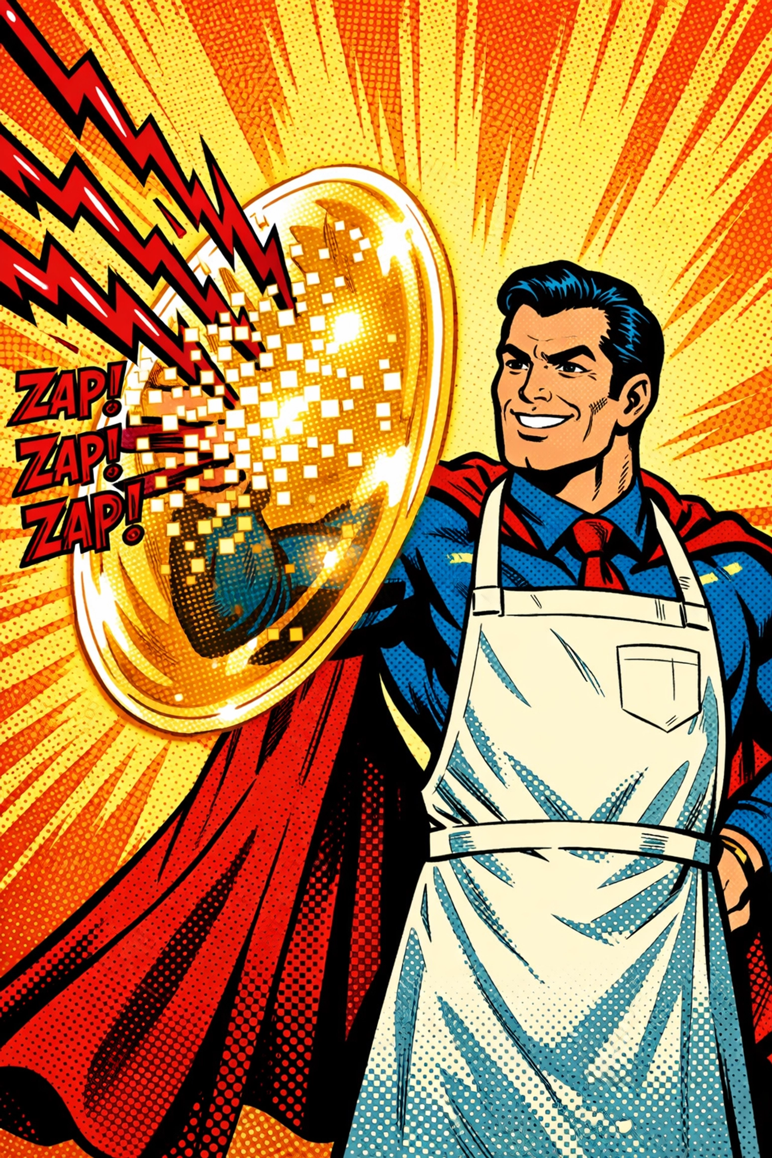 A merchant superhero using a shield to block chargeback disputes in ecommerce payment processing.