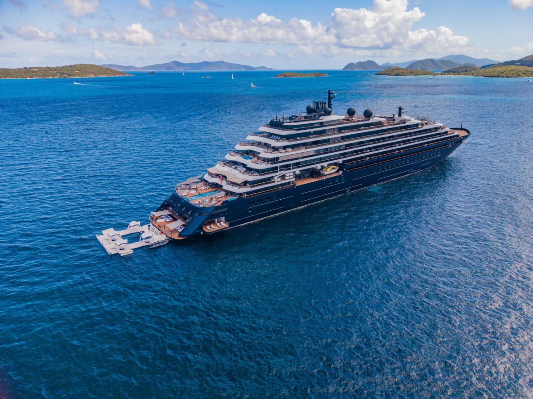 a large cruise ship in the water