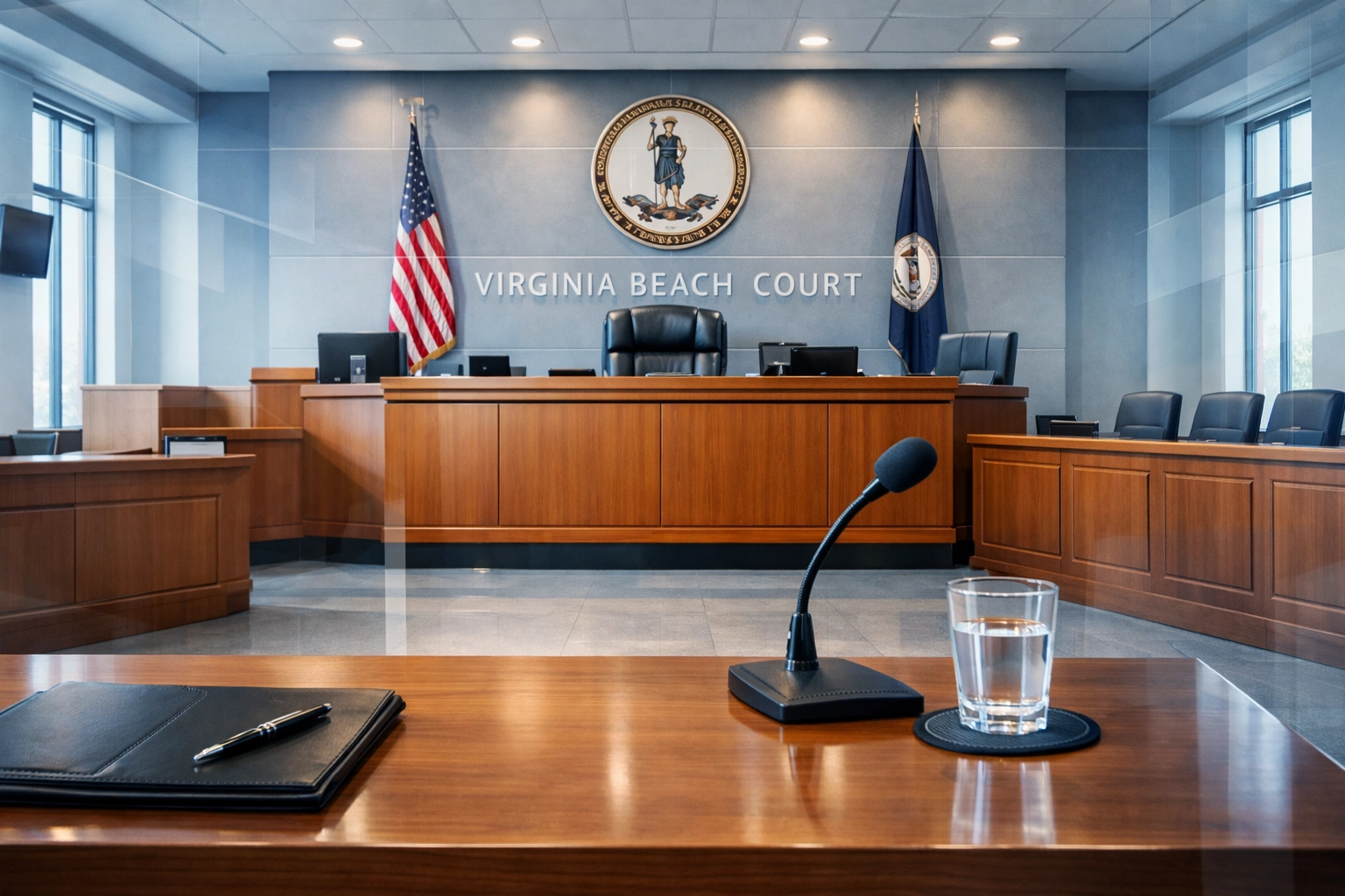 Virginia Beach courthouse interior where divorce lawyers represent family law clients