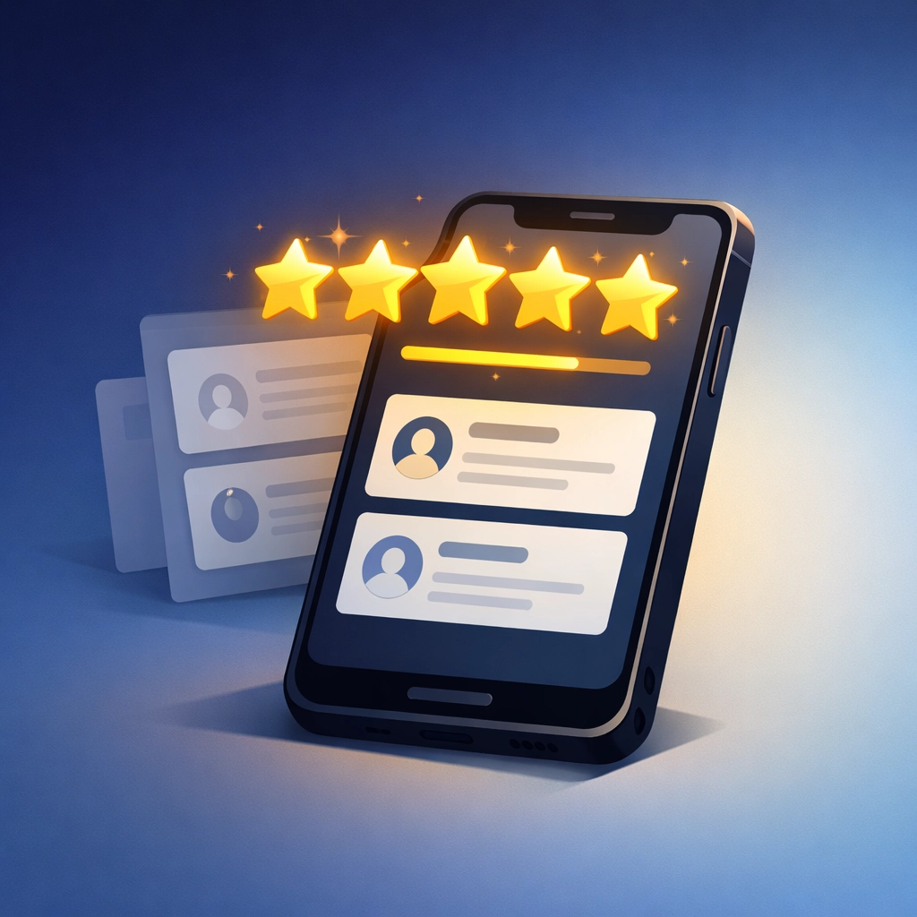 Google My Business 5-star rating display showing review impact on Venice local search rankings