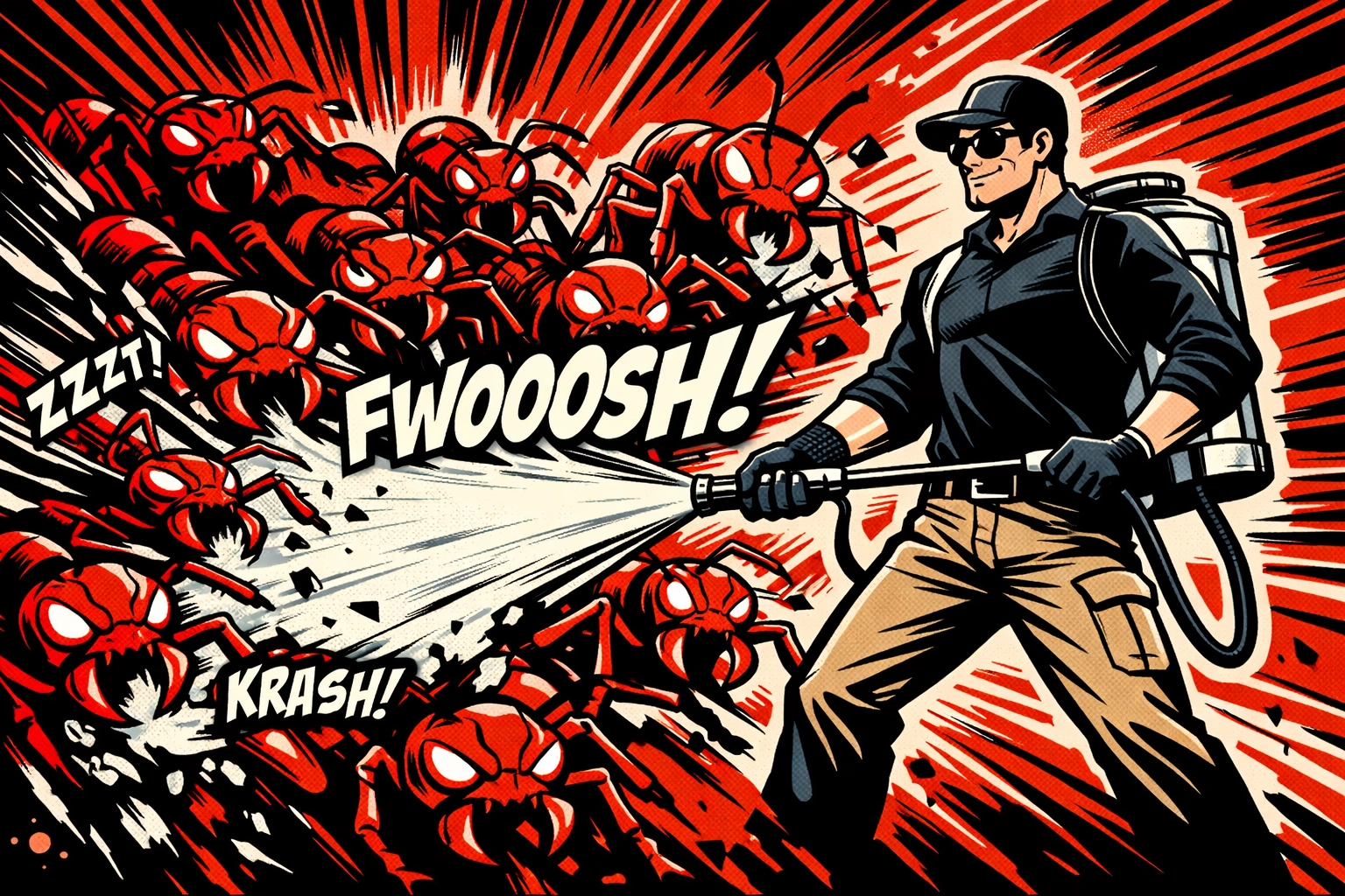 Pest X technician providing effective fire ant treatment Jasper AL to clear backyard pests.