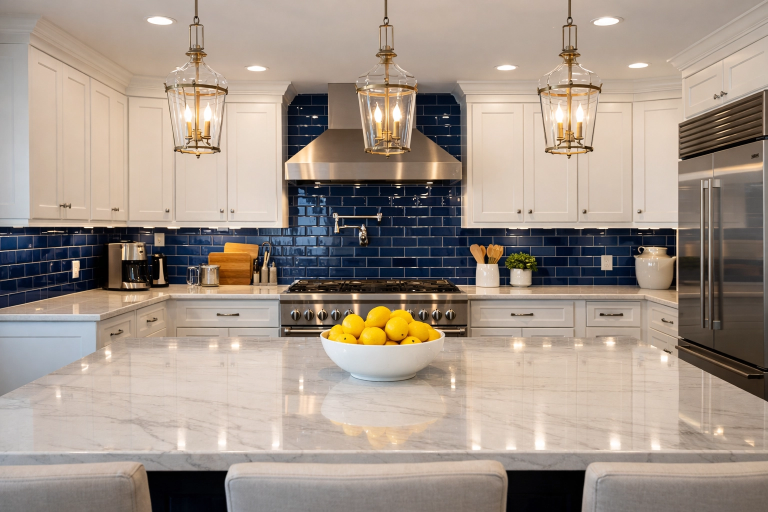 Luxury kitchen renovation detail after a deep post construction cleaning Littleton service.
