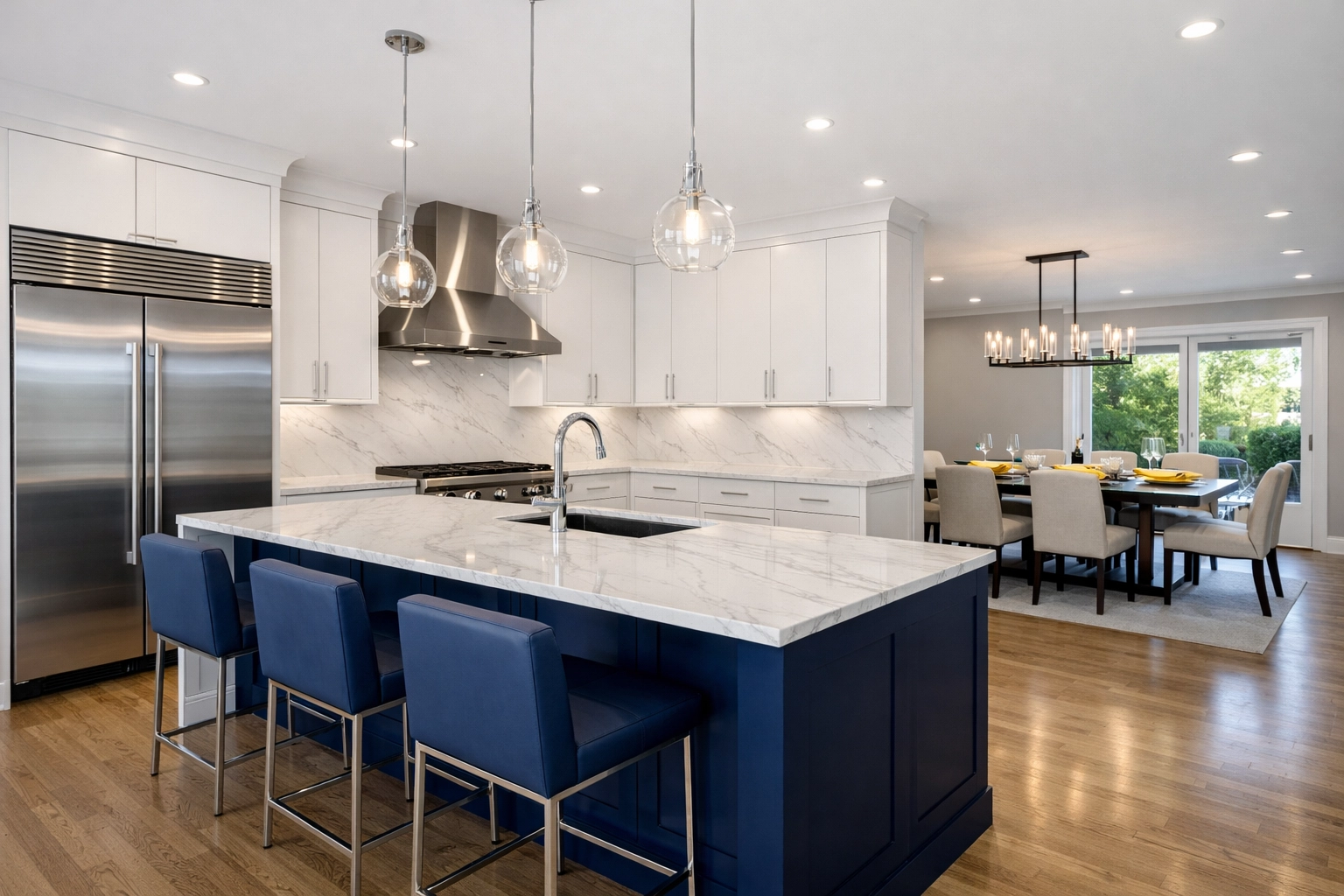 Professionally sanitized modern kitchen in a high-end property after house cleaning Worcester MA.