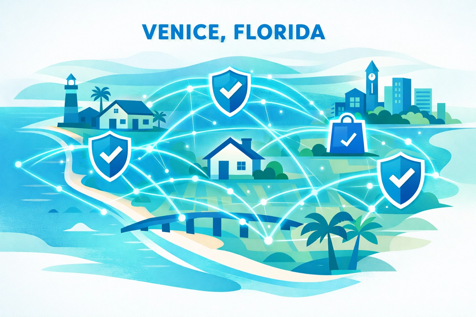 Venice Florida businesses protected by managed IT services network across the community