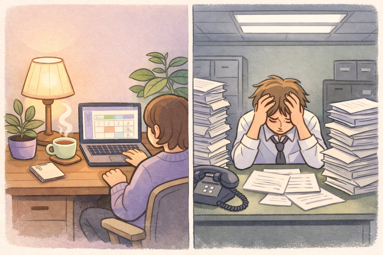 Modern digital cemetery planning compared to traditional in-person consultation