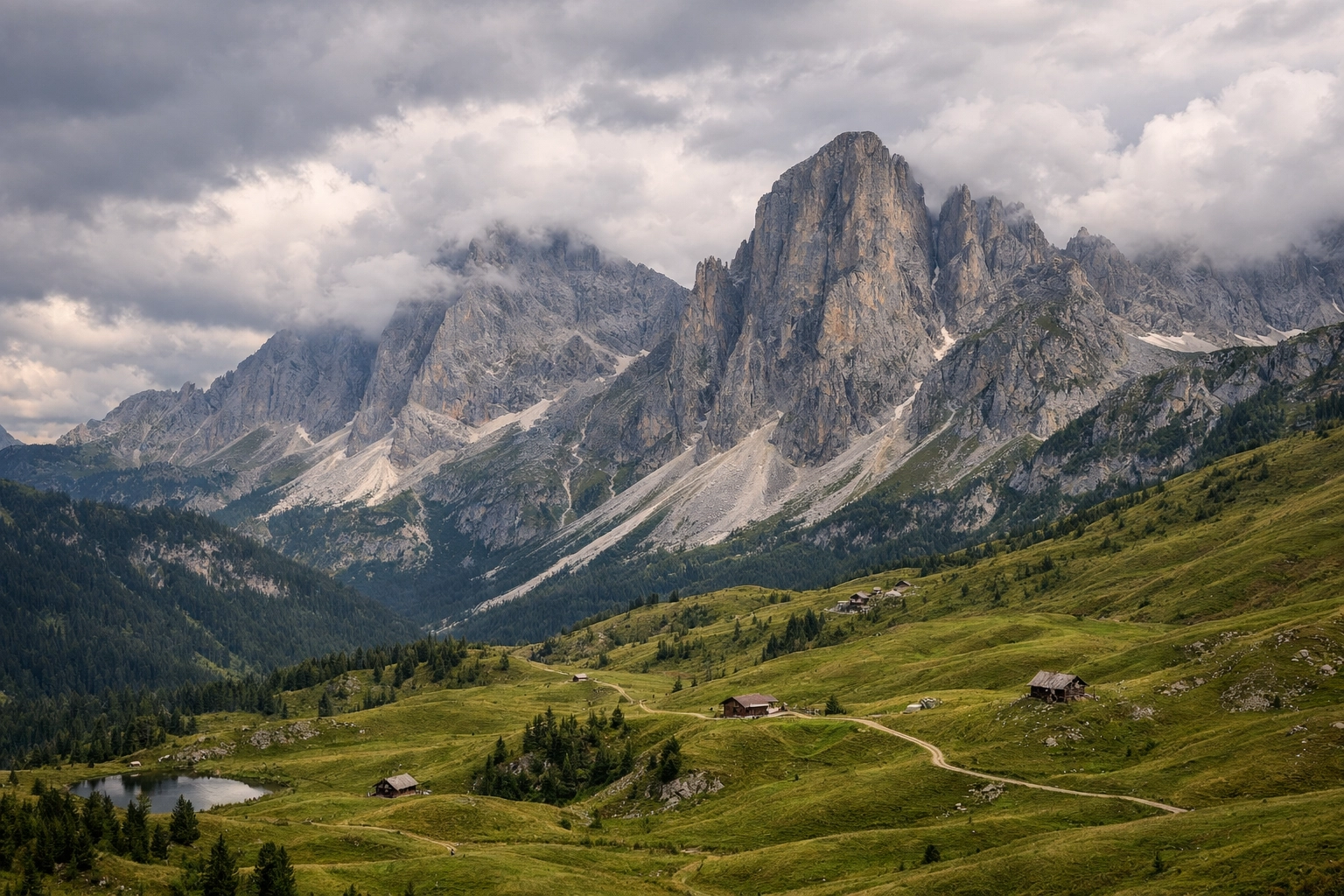 Naturally edited mountain peaks showing subtle post-processing in landscape photography.