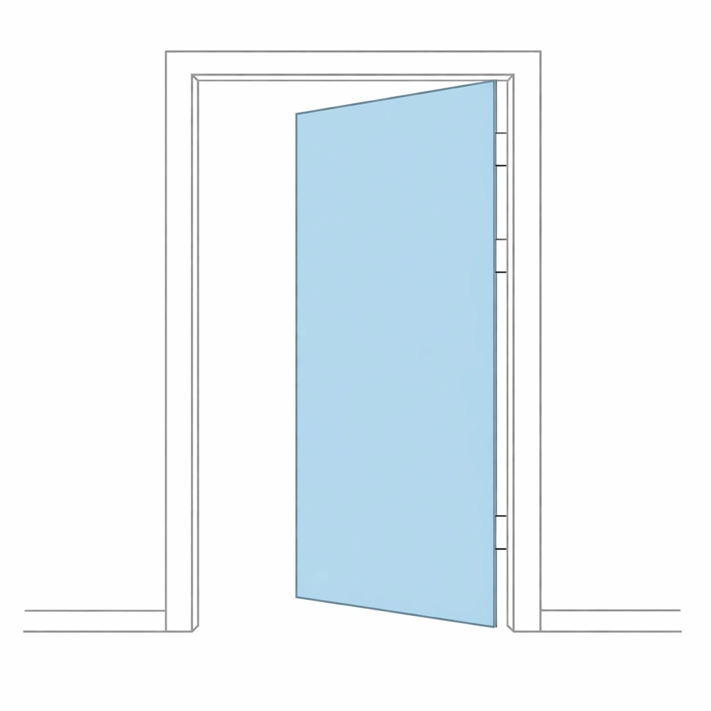 Interior door replacement showing an aligned door slab and frame for North Vancouver home maintenance.