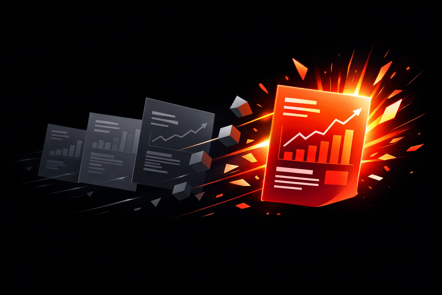 Dynamic illustration of glowing website pages symbolising fresh content updates for better SEO and search visibility.