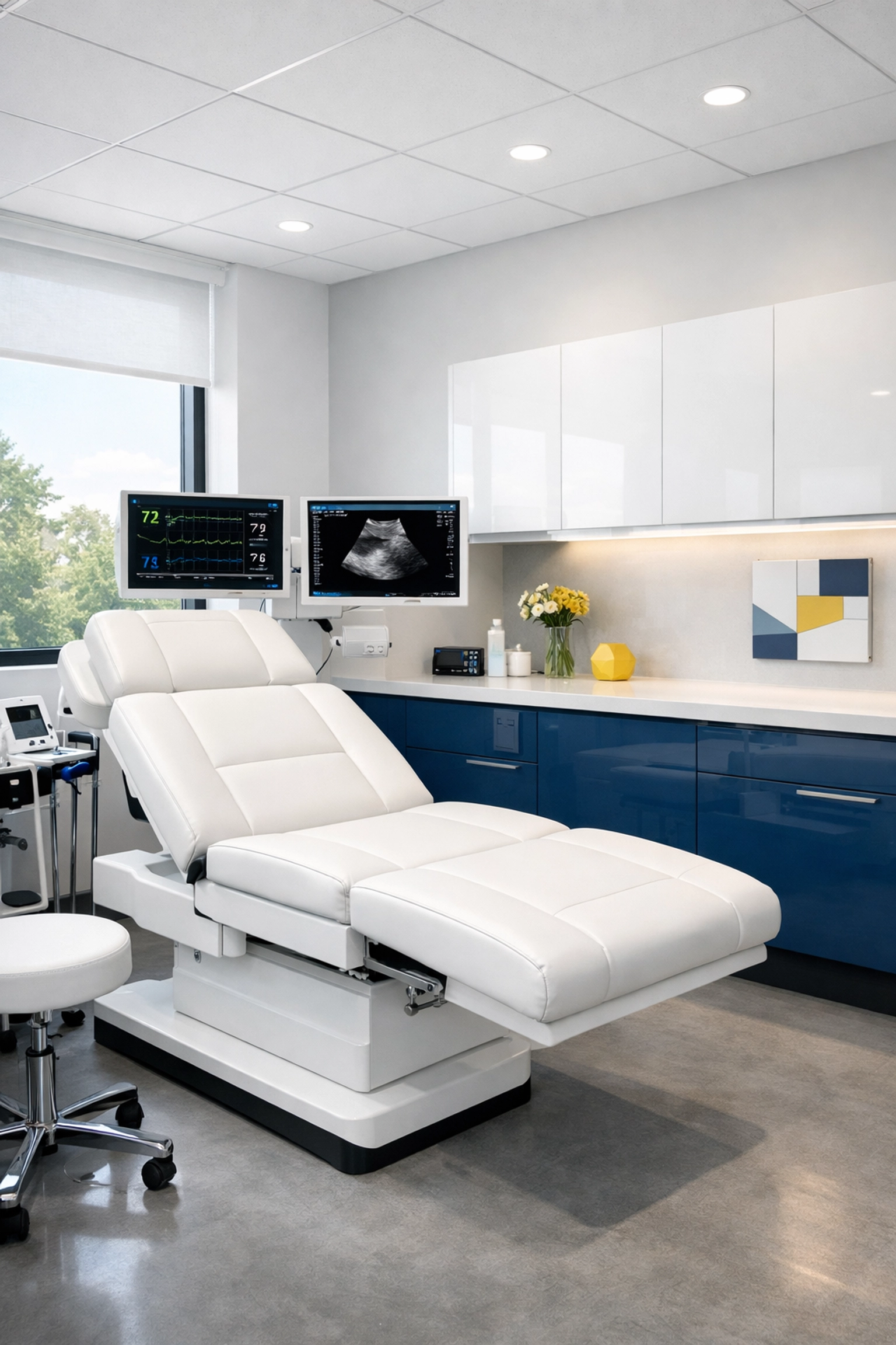 Sterile medical examination room in Beverly, MA, showcasing meticulous healthcare disinfection services.