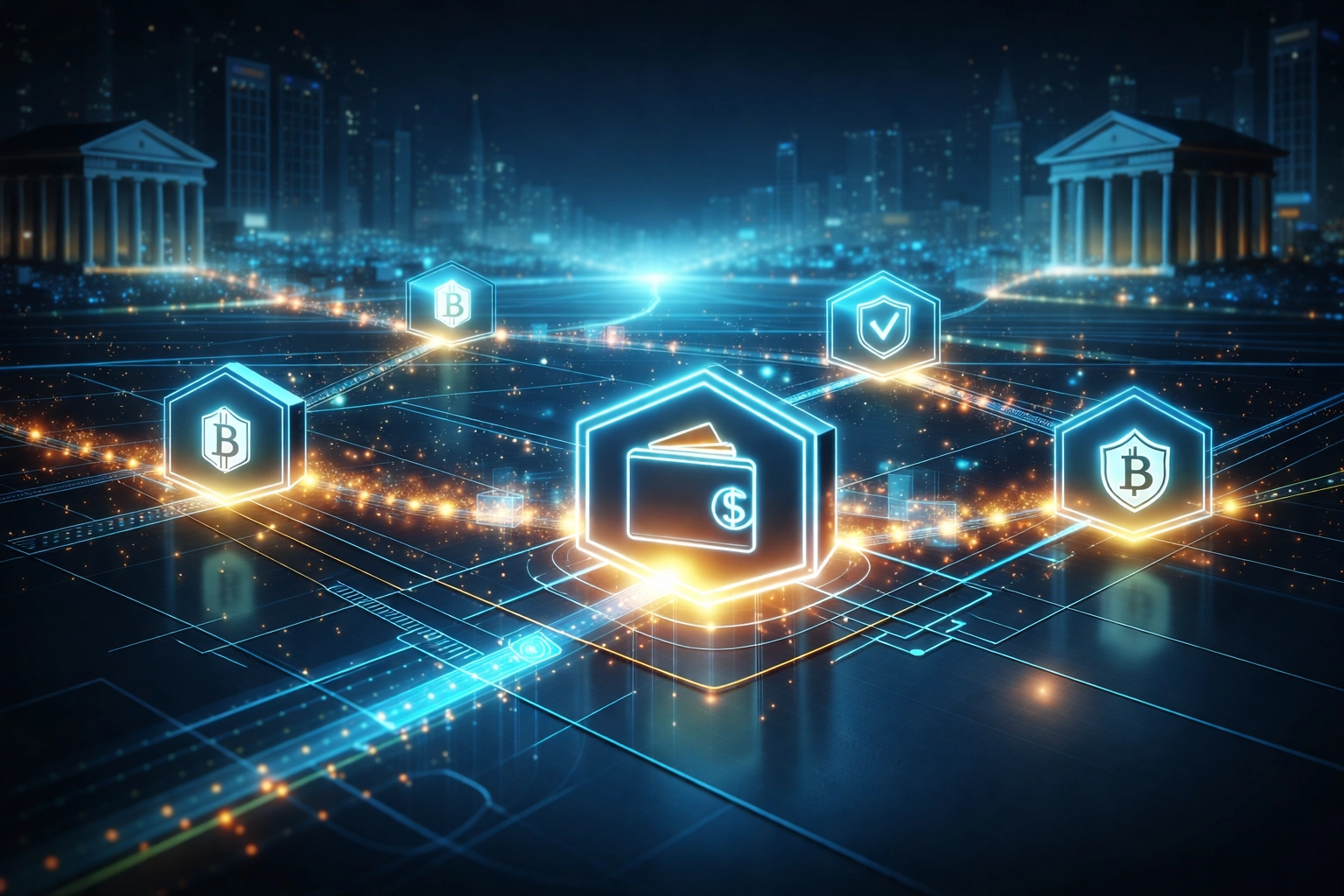 Web3 blockchain payment network replacing traditional banking intermediaries for lower merchant fees