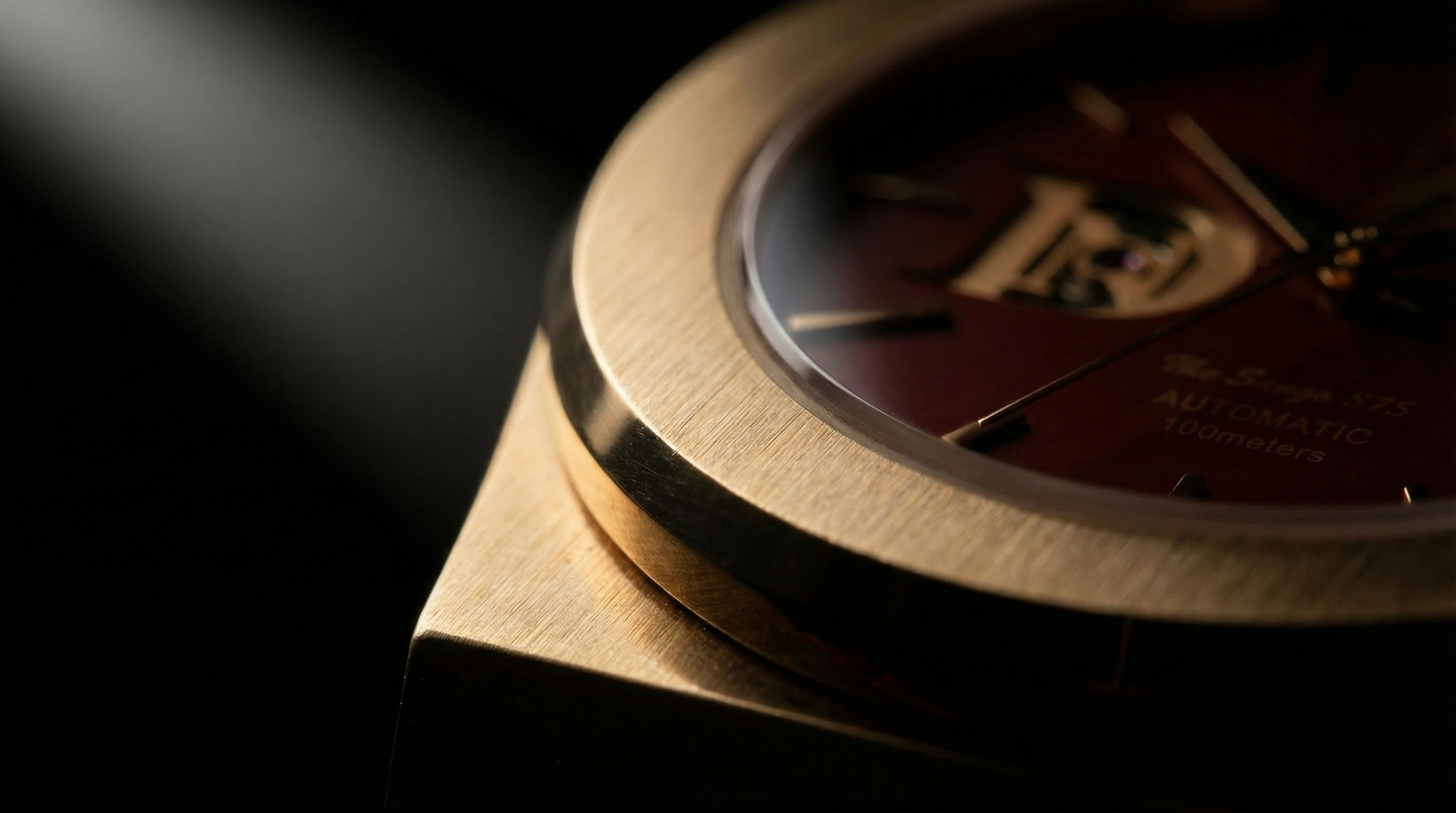 The Sango 878 Crimson Dawn featuring its bold red dial.