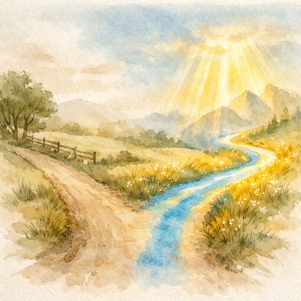 Path splitting showing stepping out of comfort zone for Christian spiritual growth