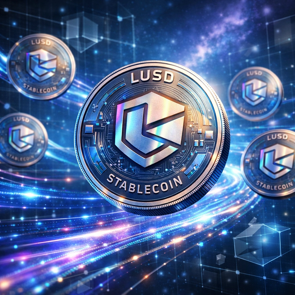 LUSD stablecoin tokens on blockchain network illustrating decentralized payment settlement