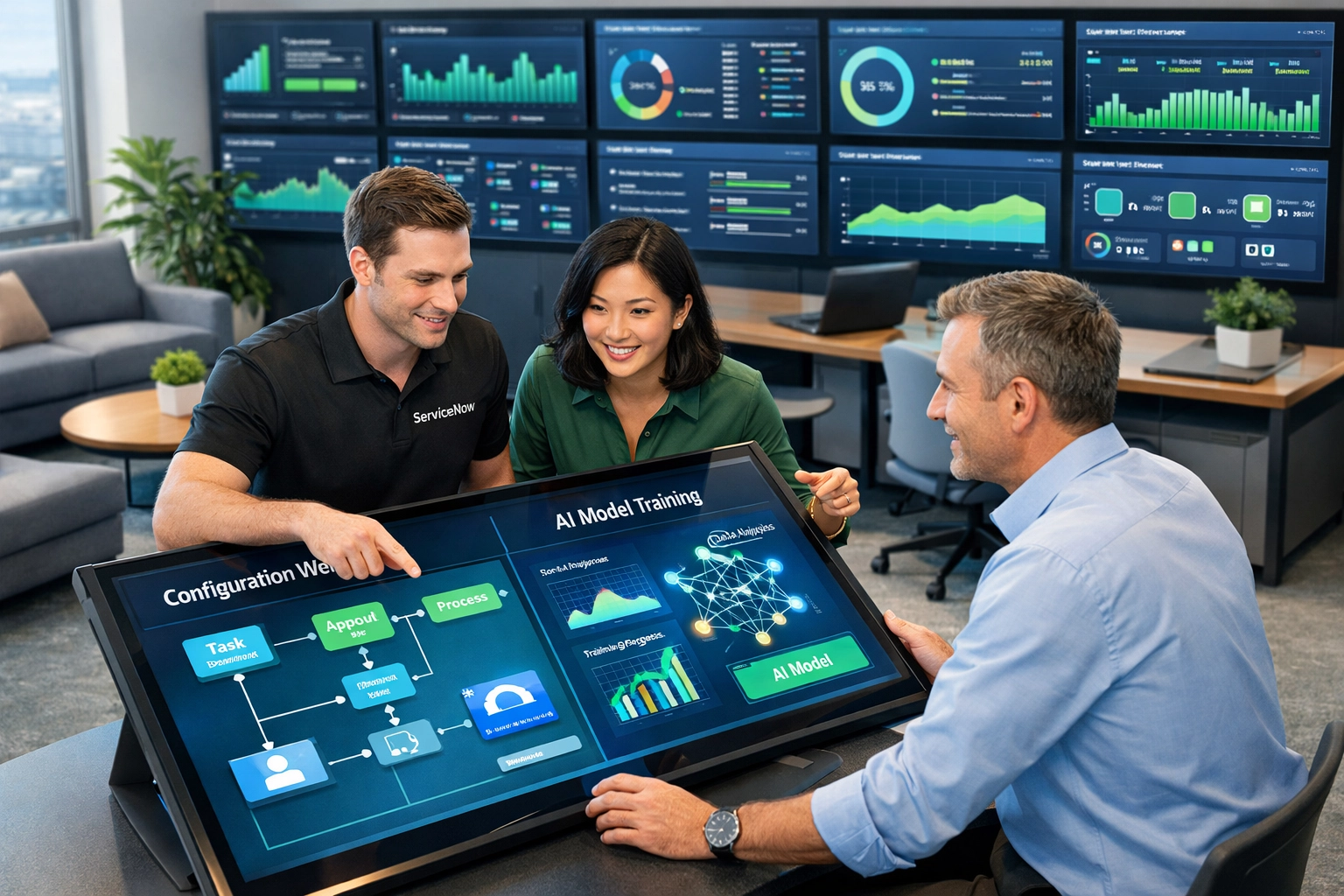ServiceNow implementation partner consulting with client on configuration workflows and platform optimization