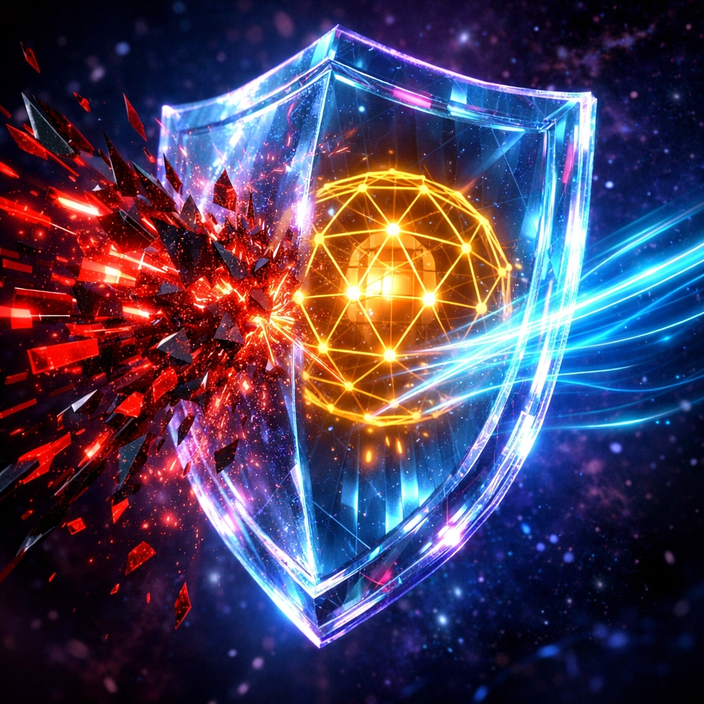 Larecoin AI-driven fraud protection deflecting malicious attacks while allowing secure crypto payments.