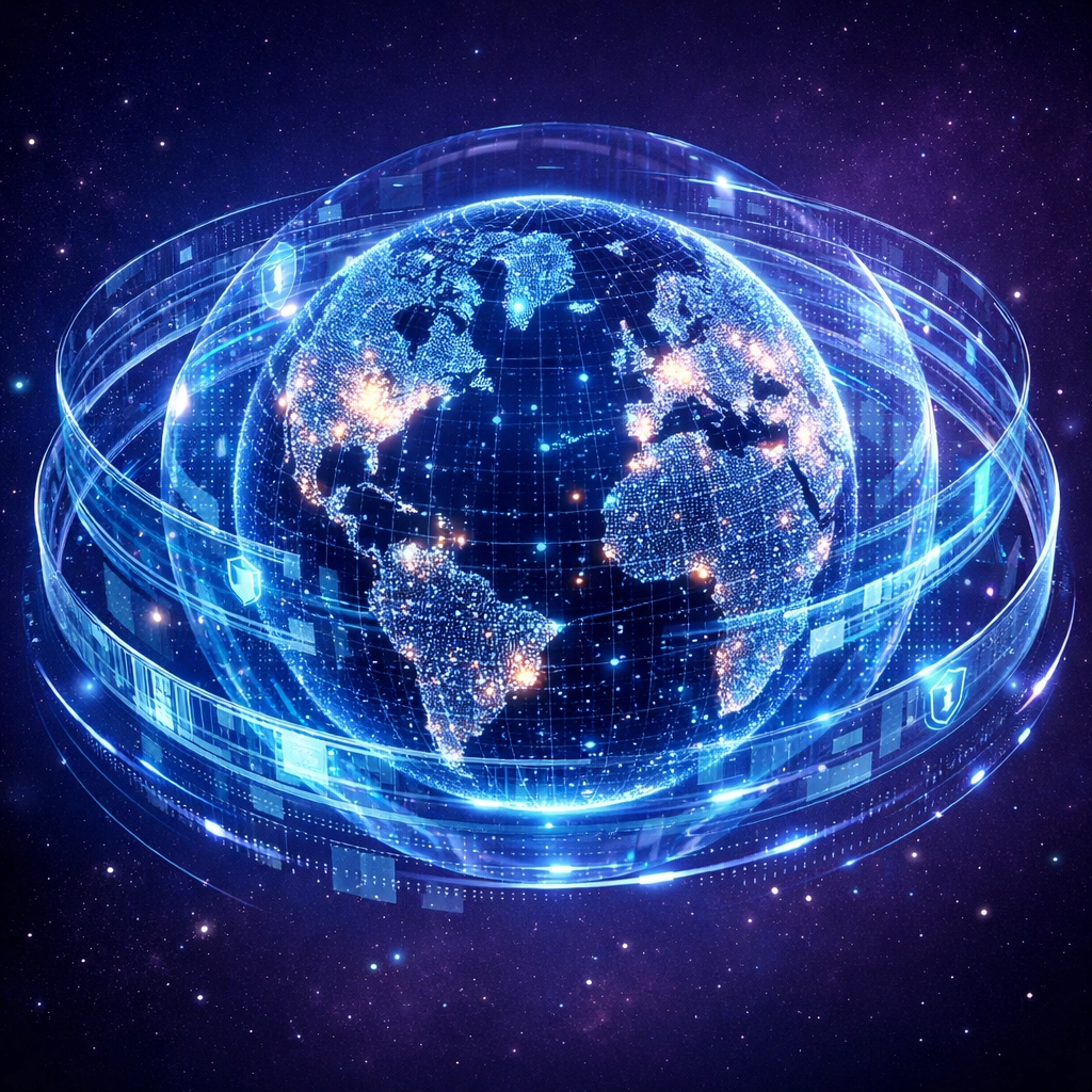 Global digital network representing secure B2B data intelligence and GDPR-compliant lead generation.