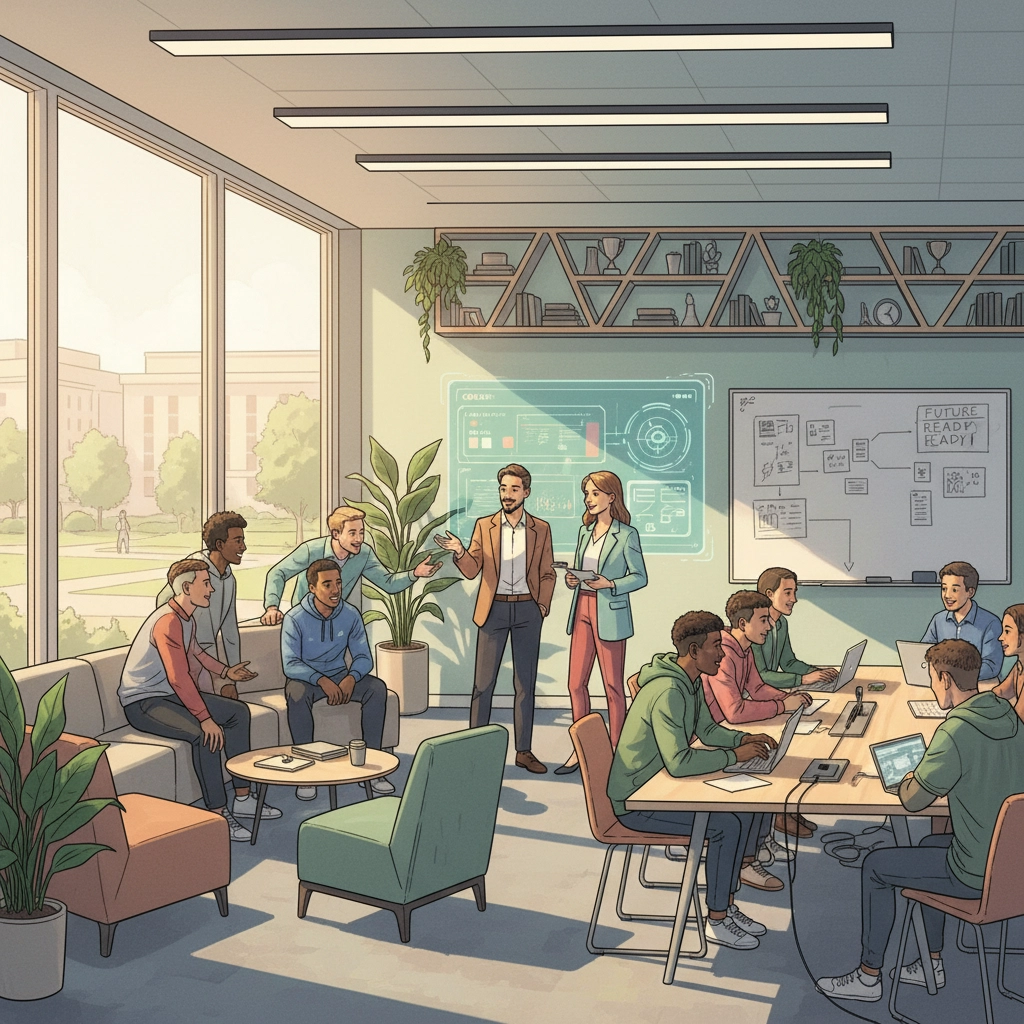 Peer learning group of student-athletes collaborating