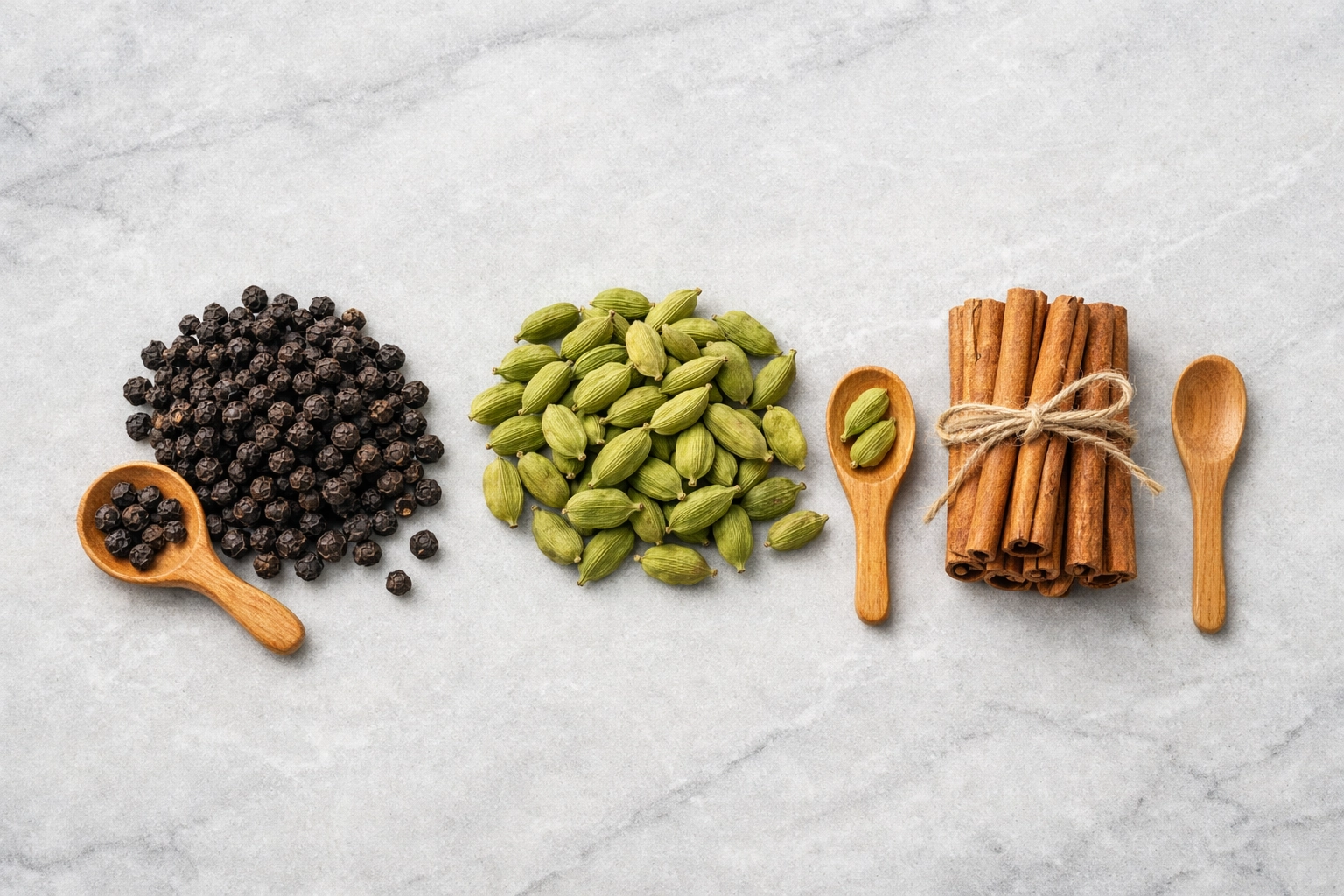 Authentic Kerala spices online including Tellicherry peppercorns and Ceylon cinnamon sticks.