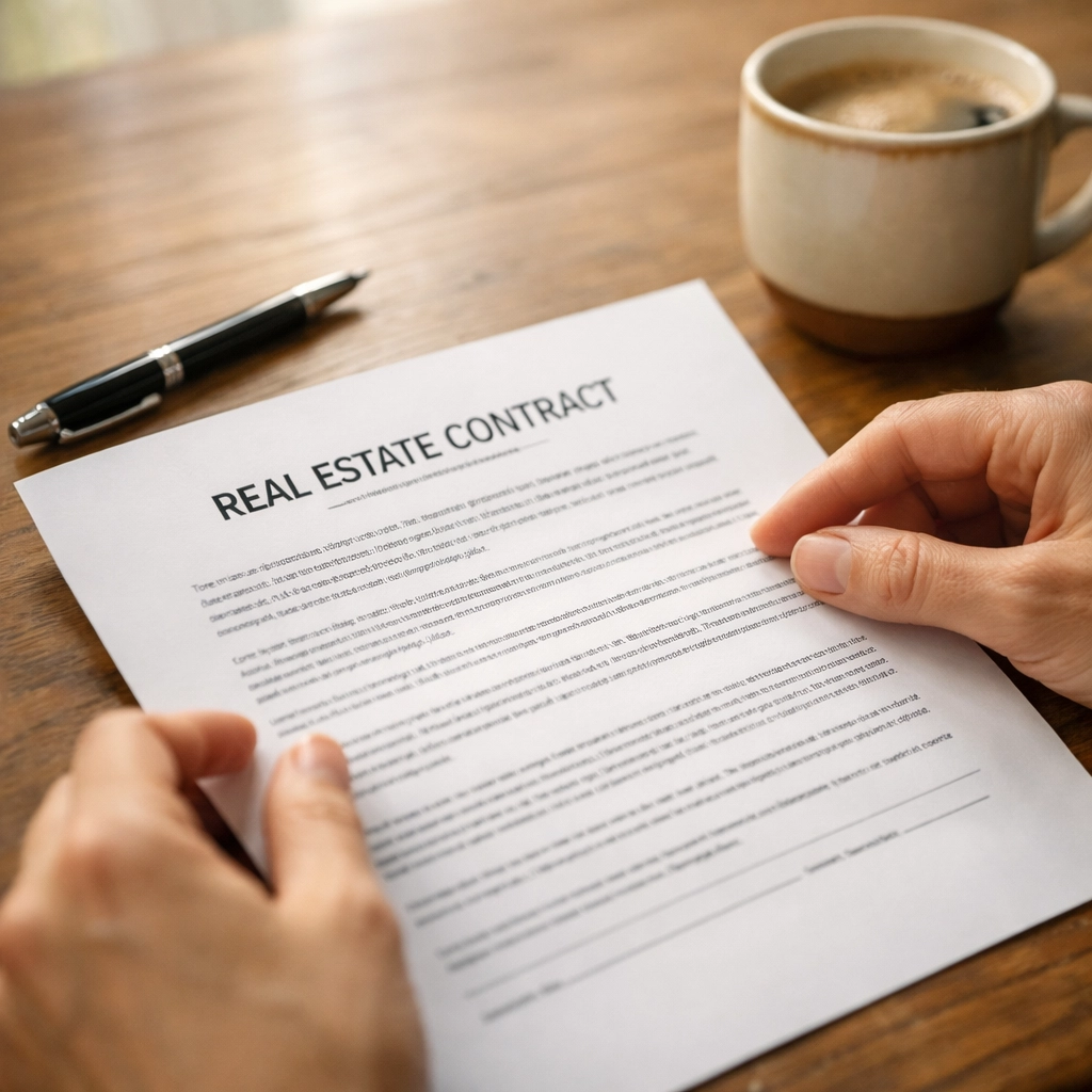 Homeowner reviewing sale-leaseback contract for Phoenix Sell & Stay program