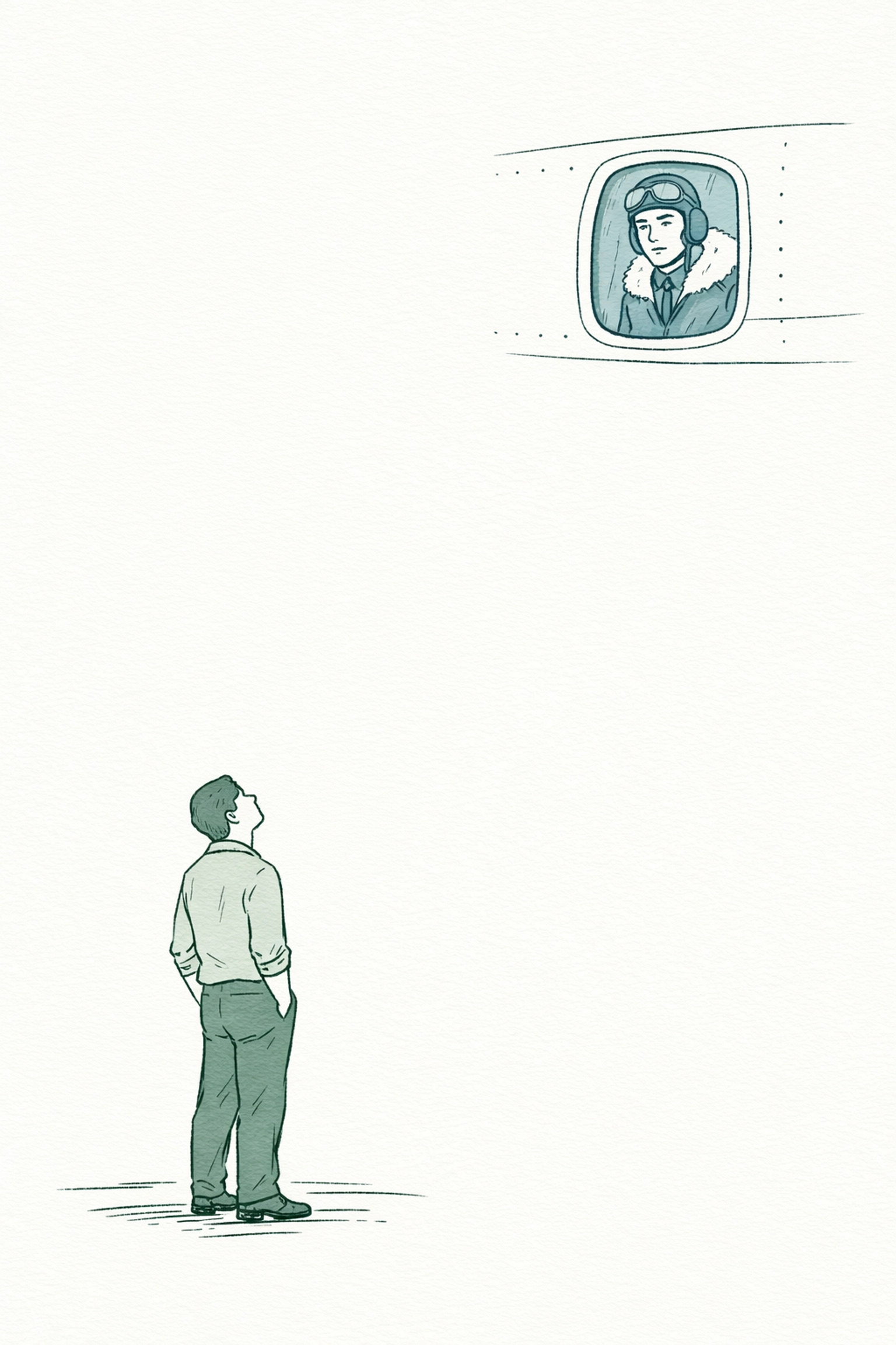 Pilot and lover separated by distance illustrating class barriers in gay romance