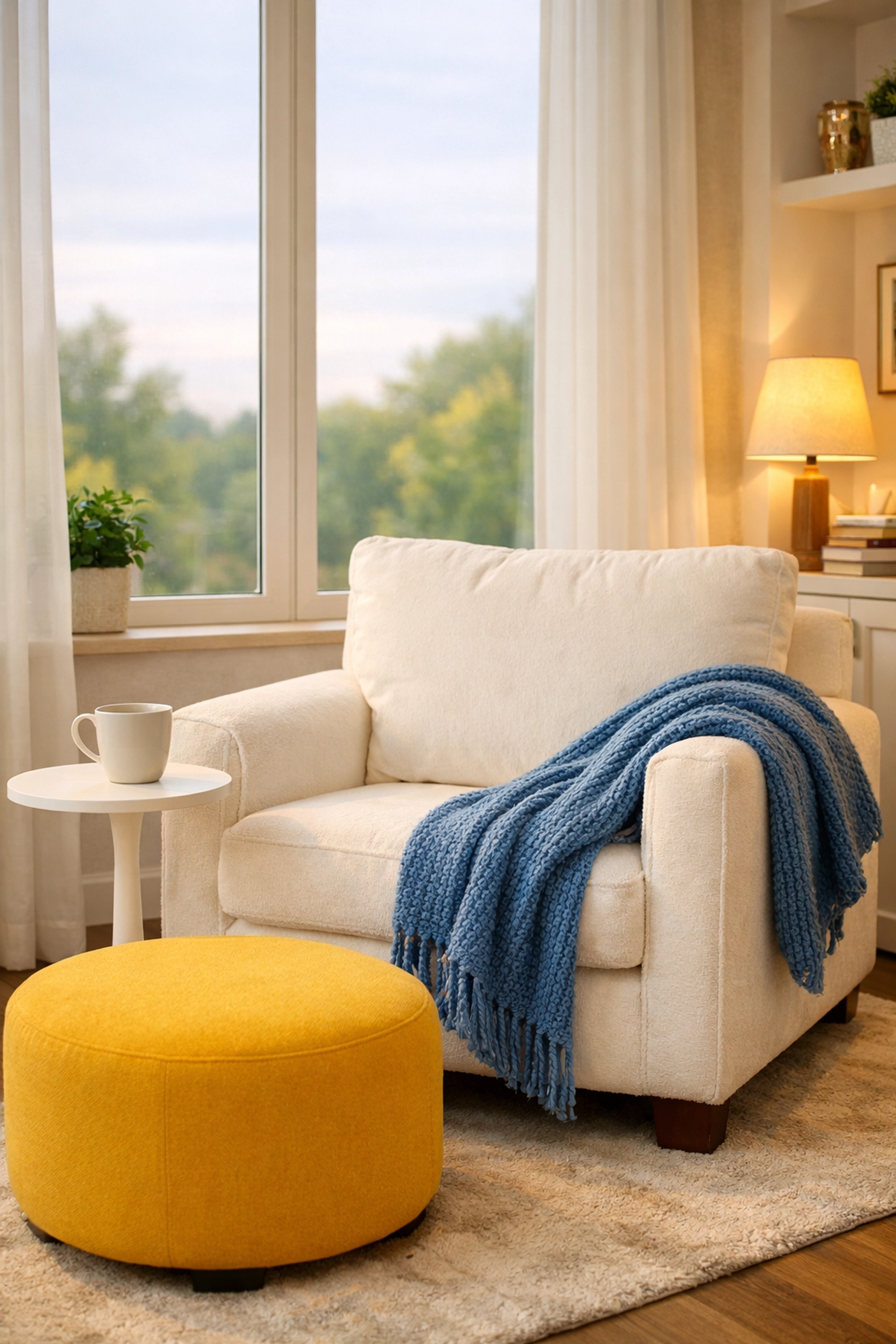 A serene reading nook showcasing the peace provided by professional cleaners Leominster MA.