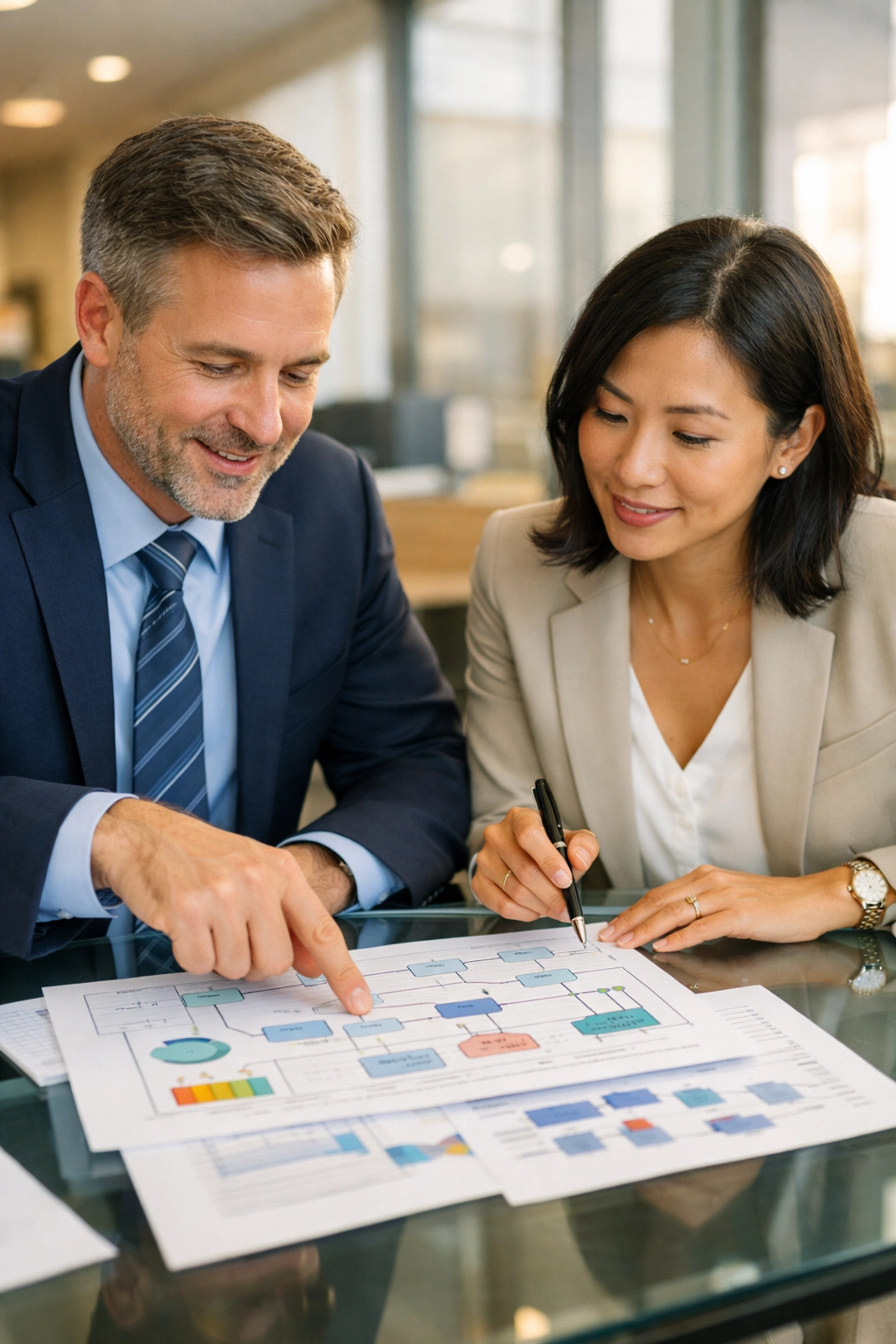 Expert legal team analyzing complex financial charts to provide solutions for high-stakes disputes.