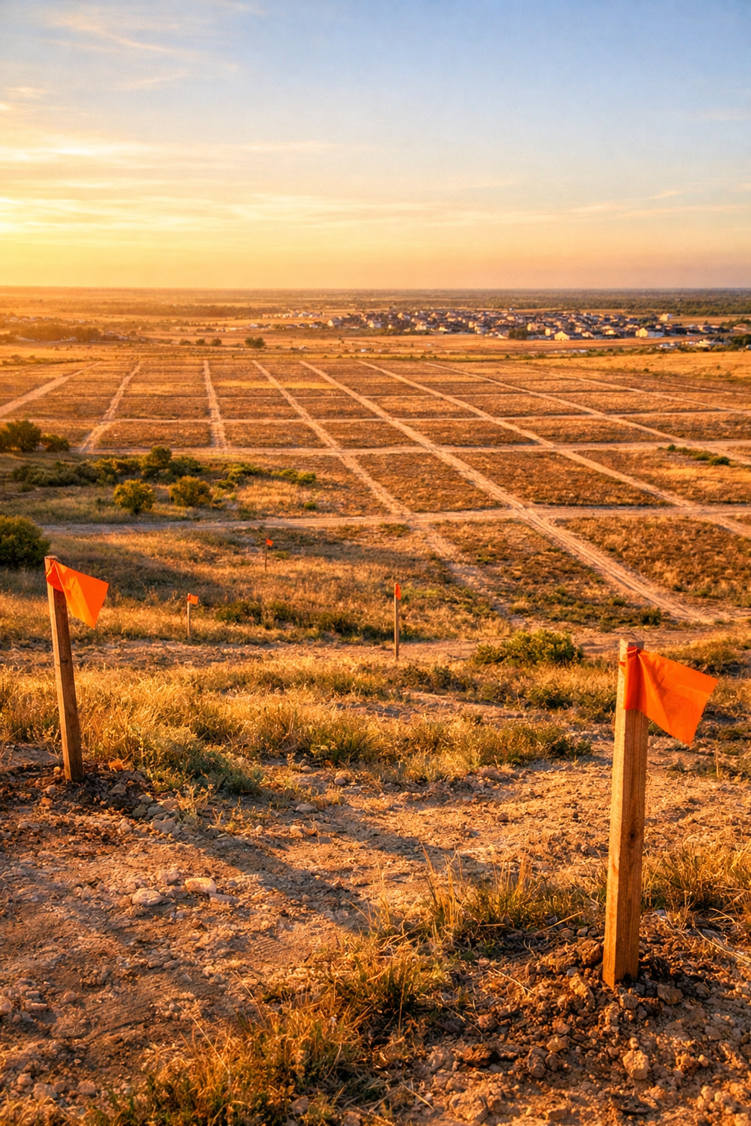 Aerial view of surveyed Texas land parcels showing investment opportunity in North Texas