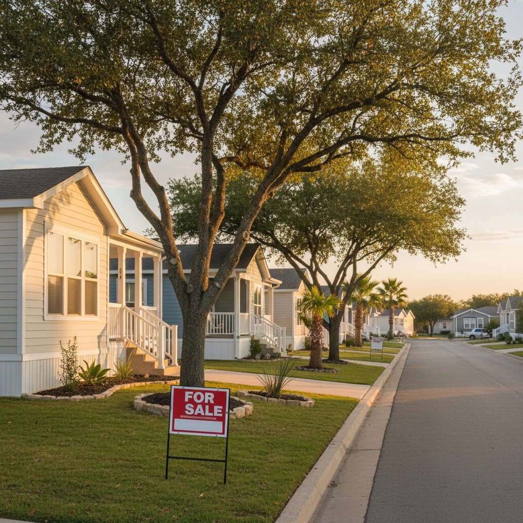 Crosby and Houston manufactured homes on display