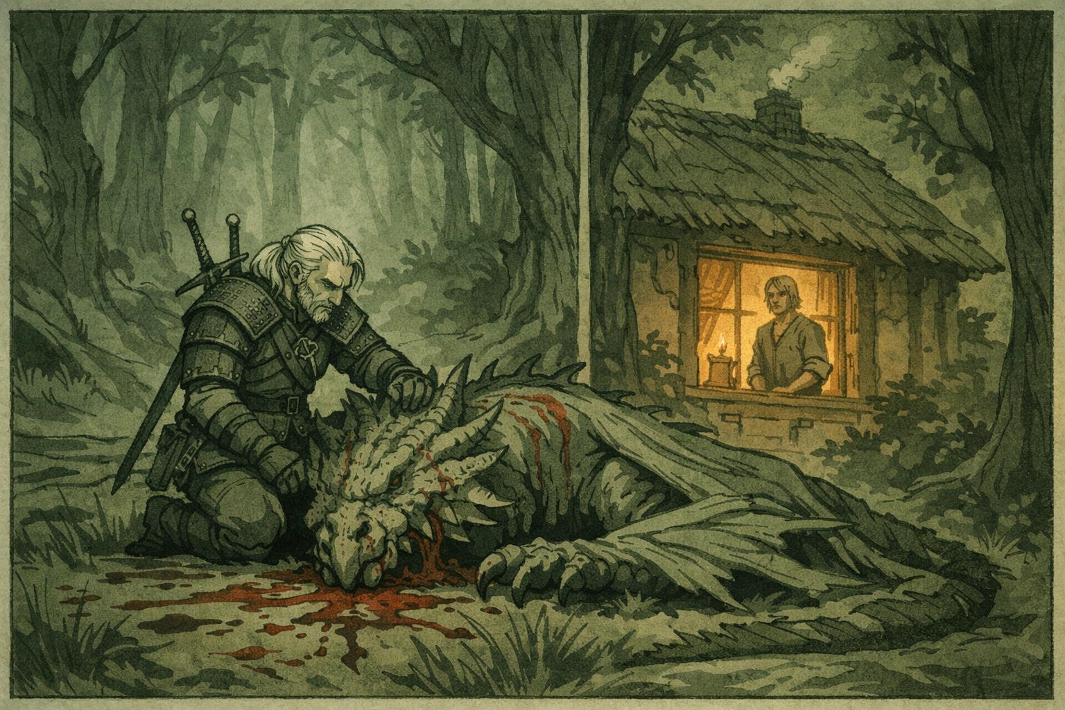 Witcher battles monster while his lover waits at home in gay fantasy romance