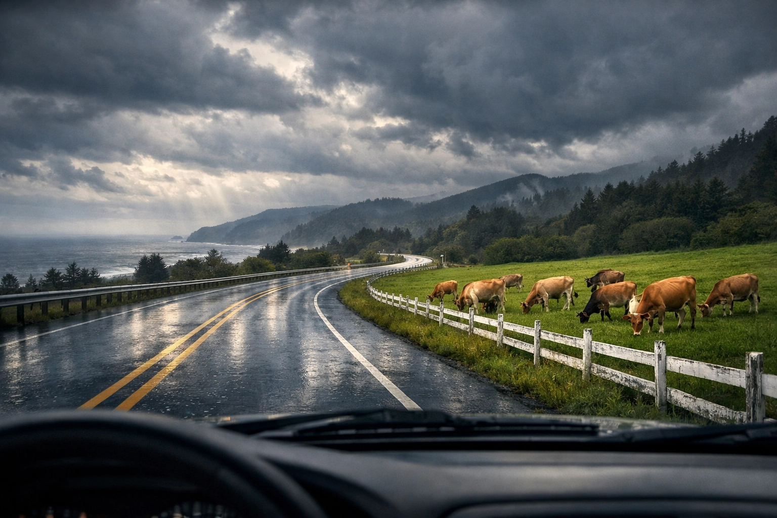 The scenic Highway 101 in Tillamook County, where Northwest Notary On The Go provides mobile services.