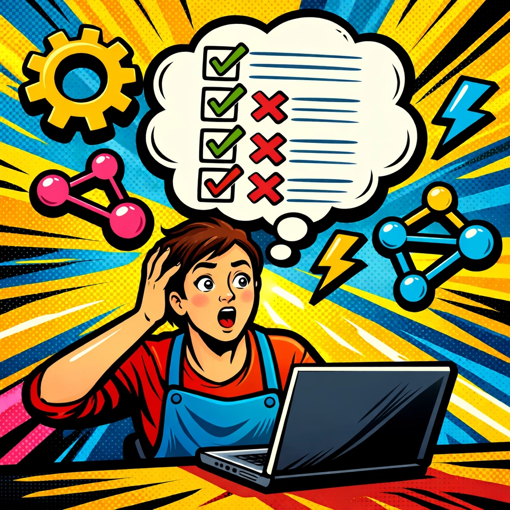 Business owner evaluating business automation tools and software options on laptop