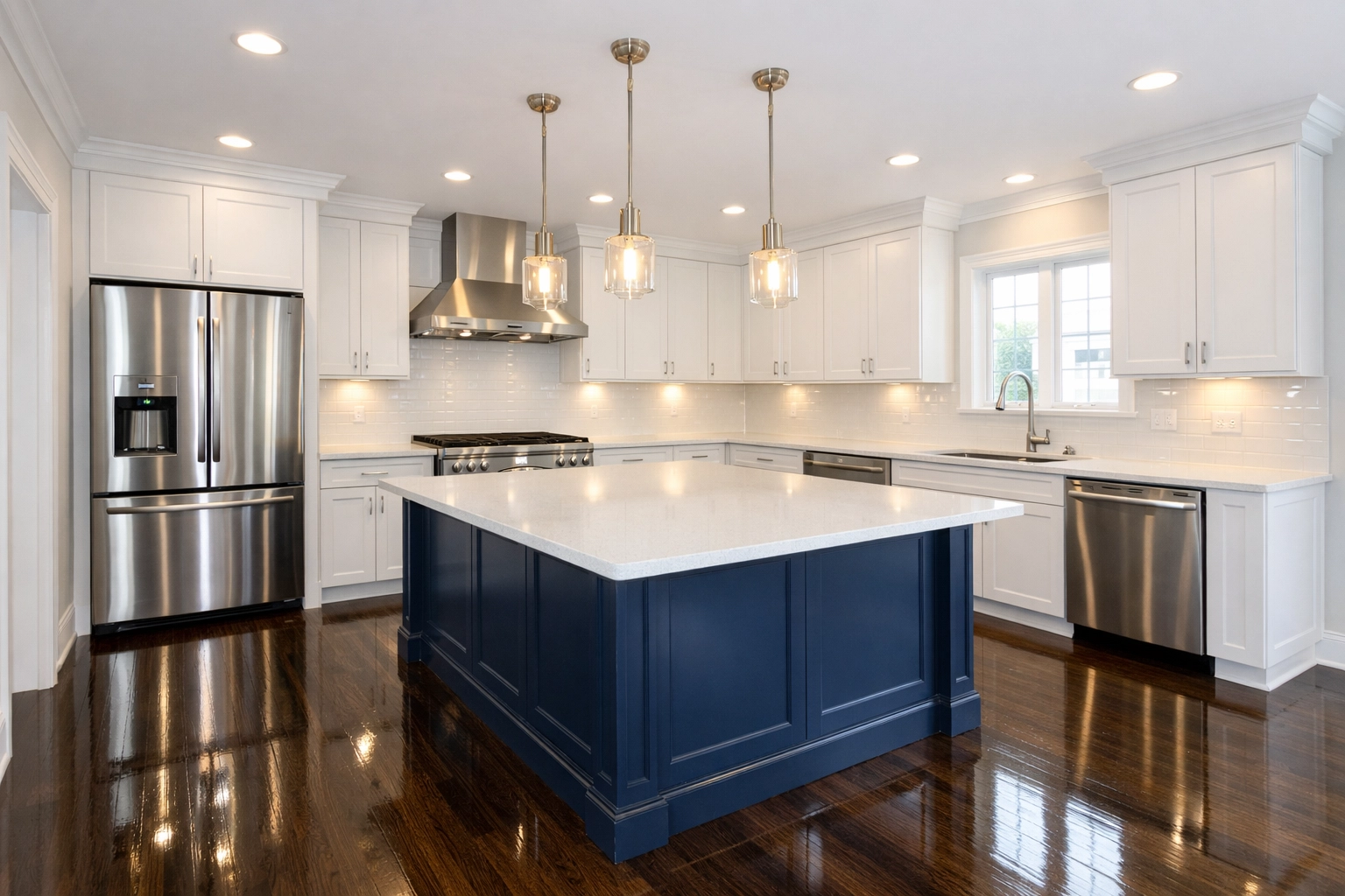 Pristine luxury kitchen in Shrewsbury prepared for new residents with professional move-in house cleaning.