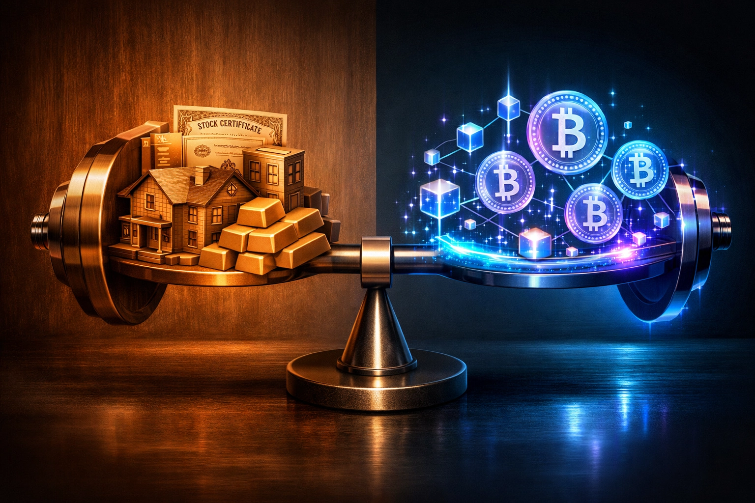 Barbell investment strategy balancing traditional assets with Bitcoin and emerging digital opportunities