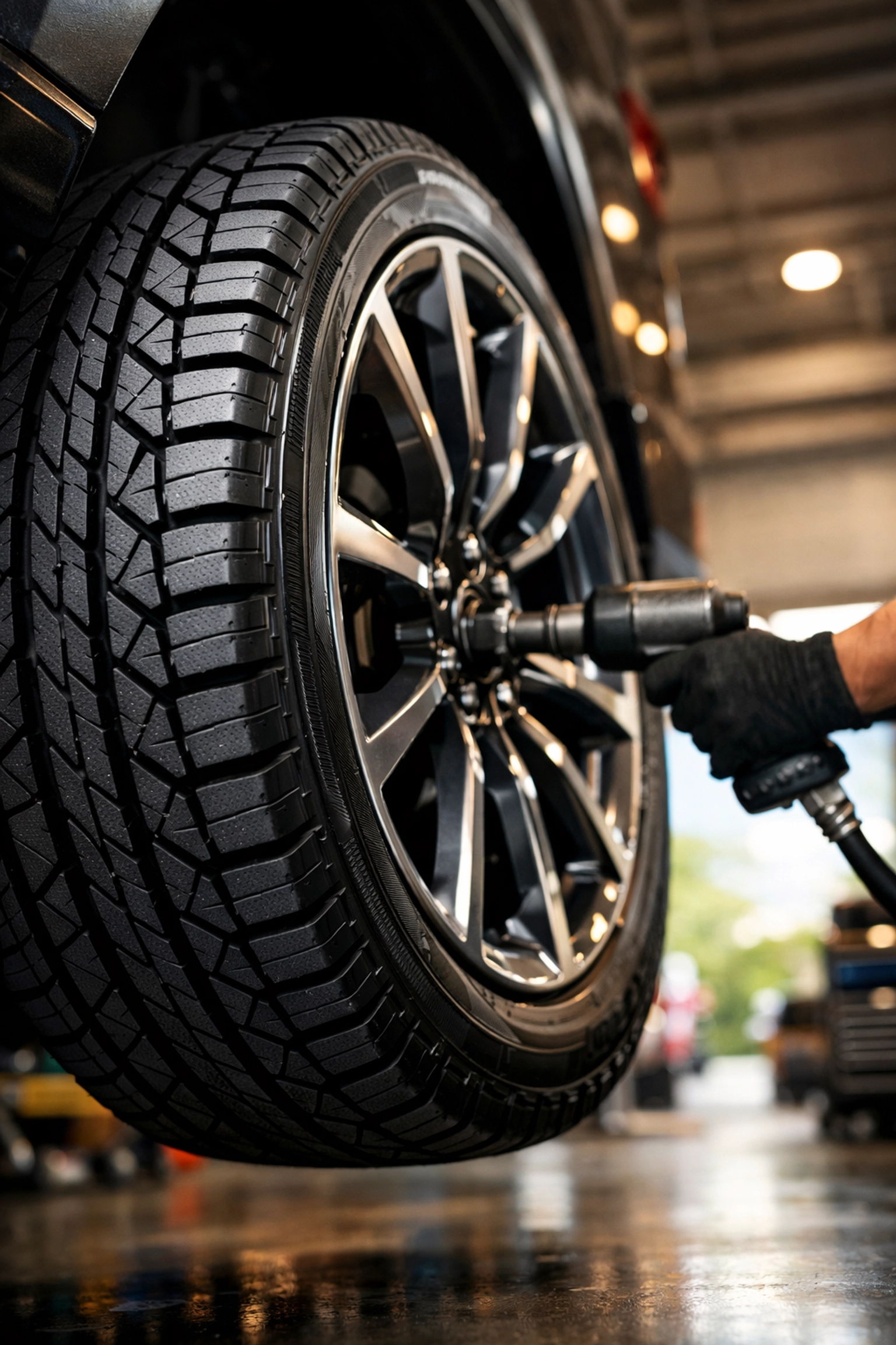 Professional tire swap airdrie featuring a new all-season tire installation.