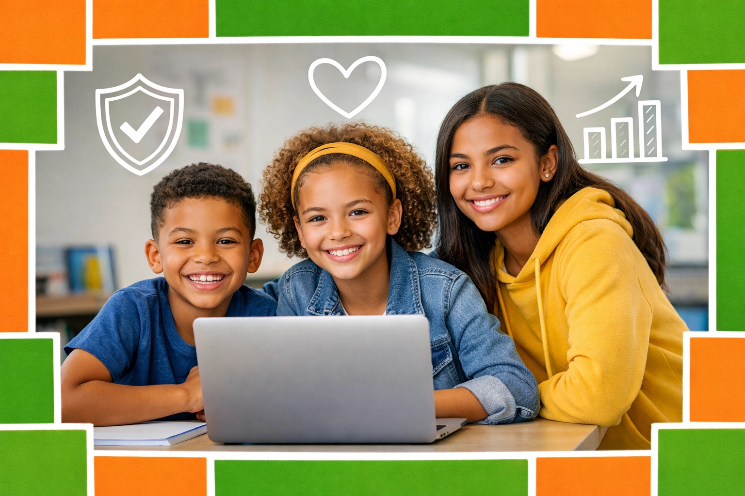 Children collaborating on the Complete Life Skills Bundle for a faith-based education.