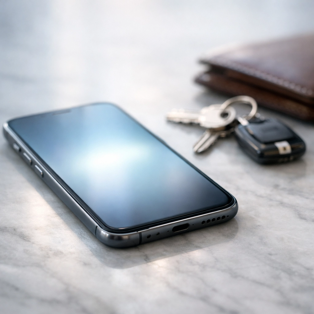 Smartphone receiving a fast loan deposit notification on a modern marble countertop.