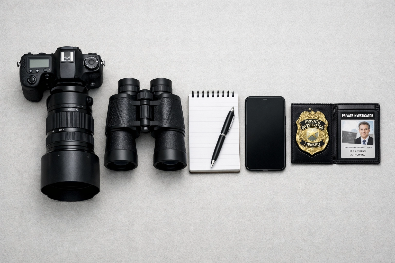 How to Become a Private Investigator in California: The Veteran's Roadmap to Success Professional private investigator surveillance equipment and credentials