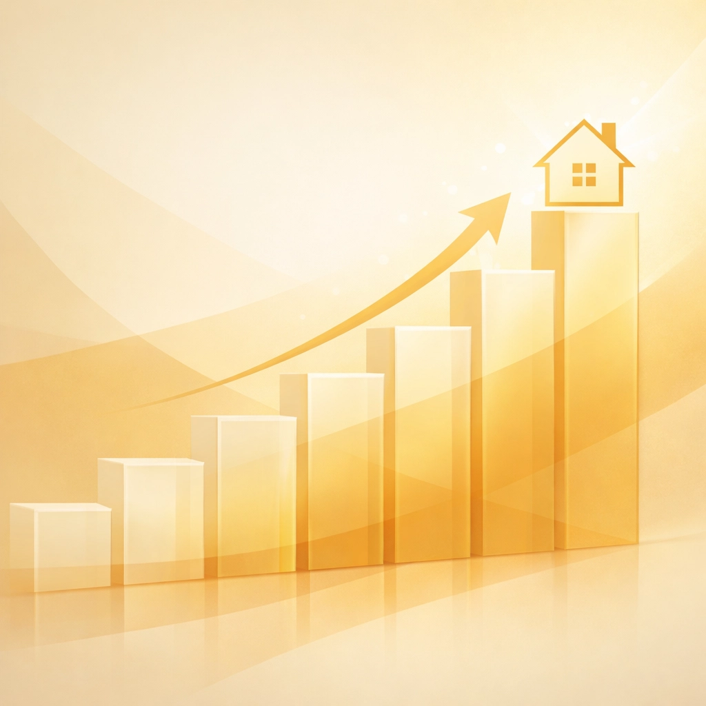 Abstract growth chart showing the steady rising momentum of the Spokane real estate market this spring.