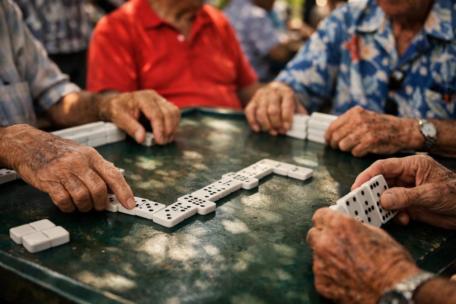 Locals playing dominoes at Maximo Gomez Park in Little Havana, a must-see cultural miami hidden gem.