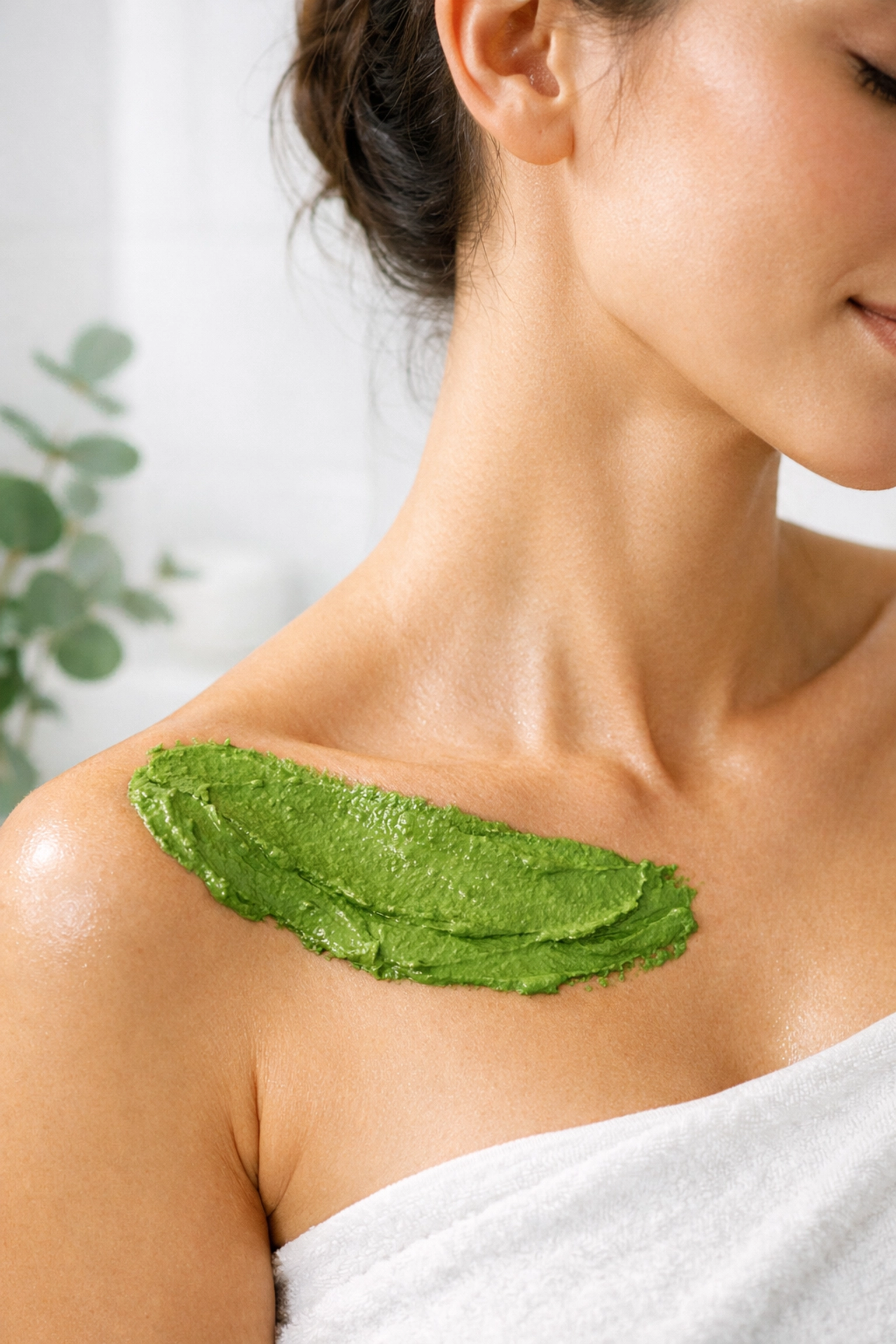 French healing clay applied to skin for natural detoxification and wellness