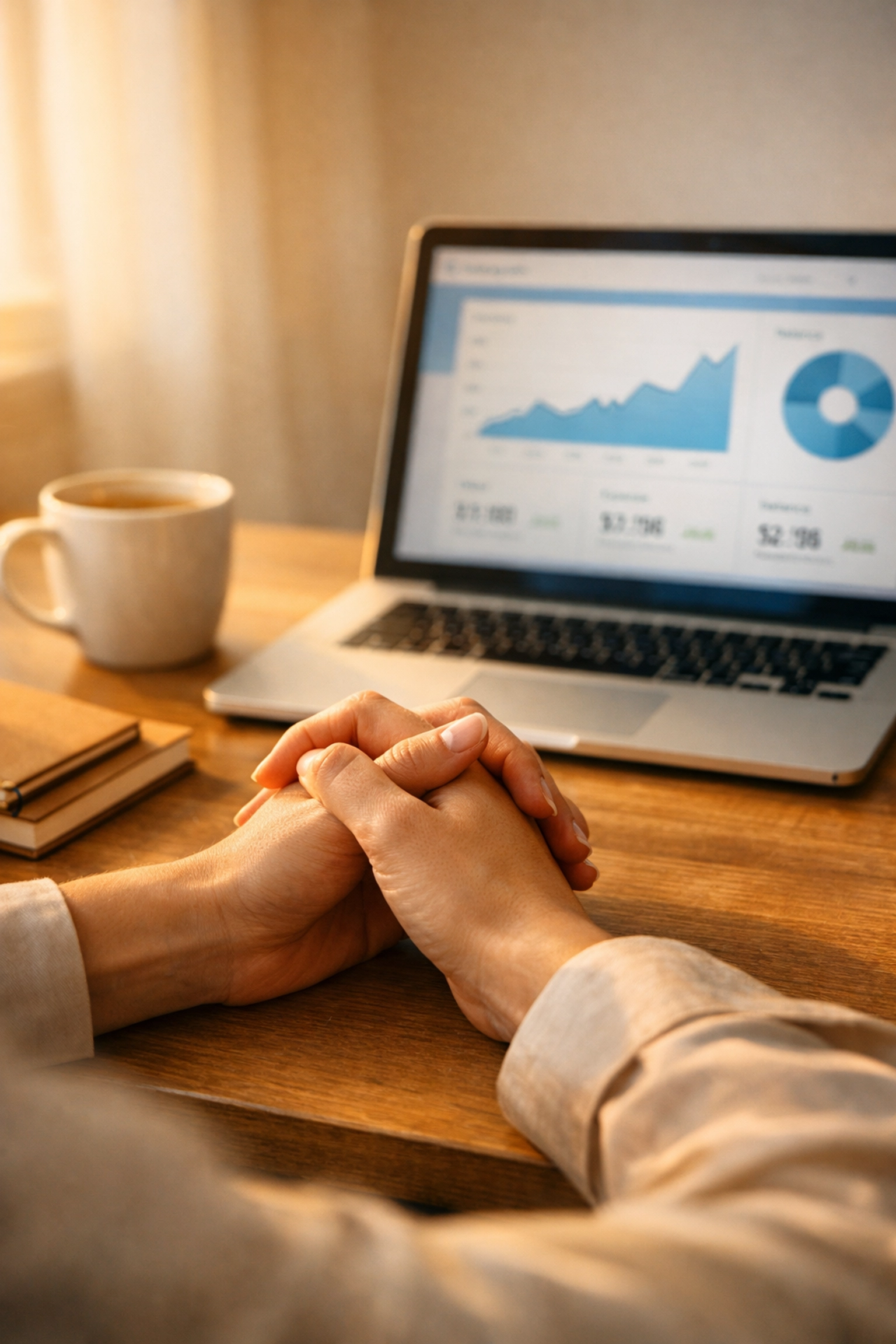 Peaceful workspace showing financial clarity after professional bookkeeping cleanup