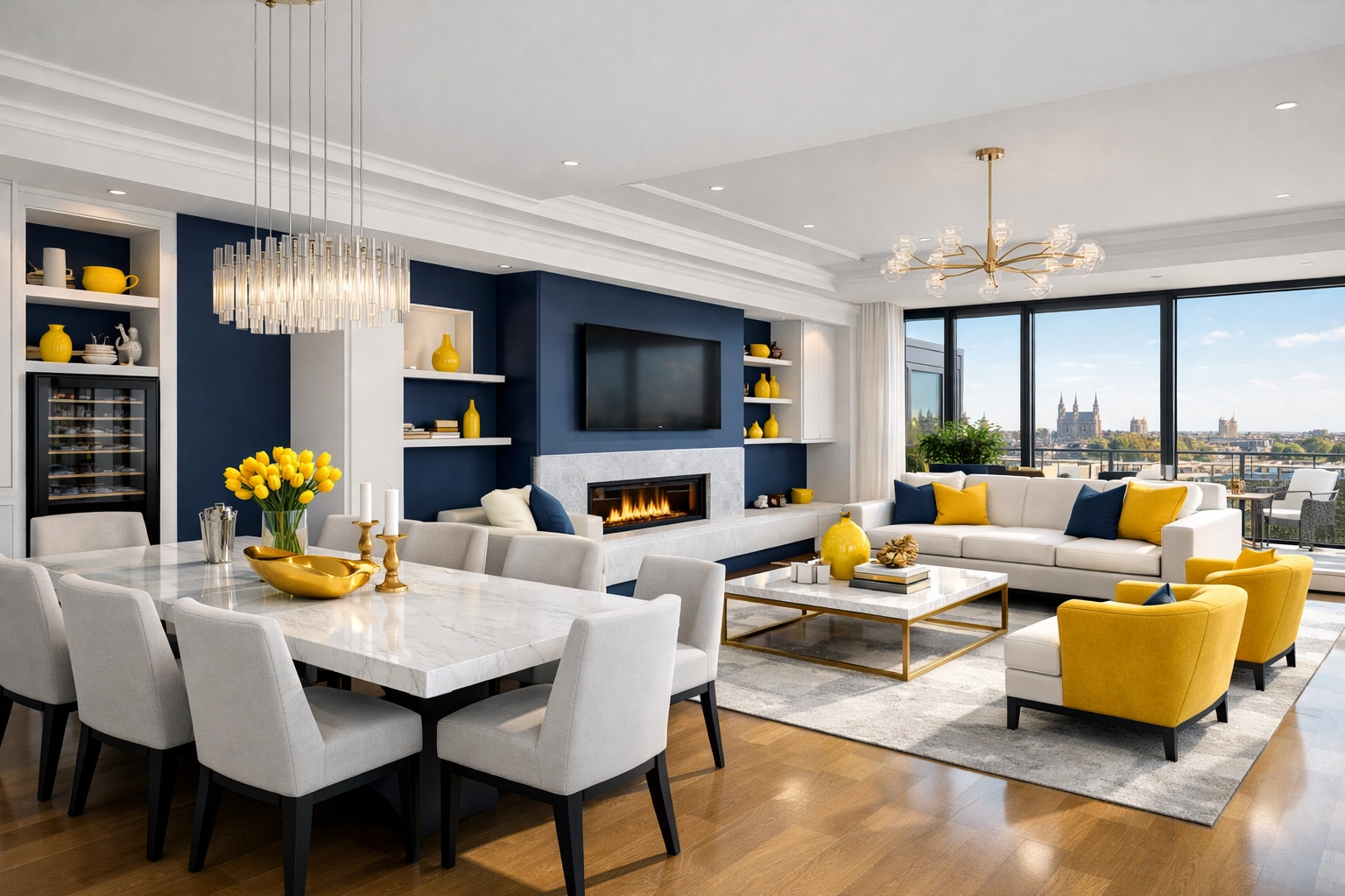 Pristine open-concept penthouse in Cambridge showing the results of a professional move-in cleaning service.