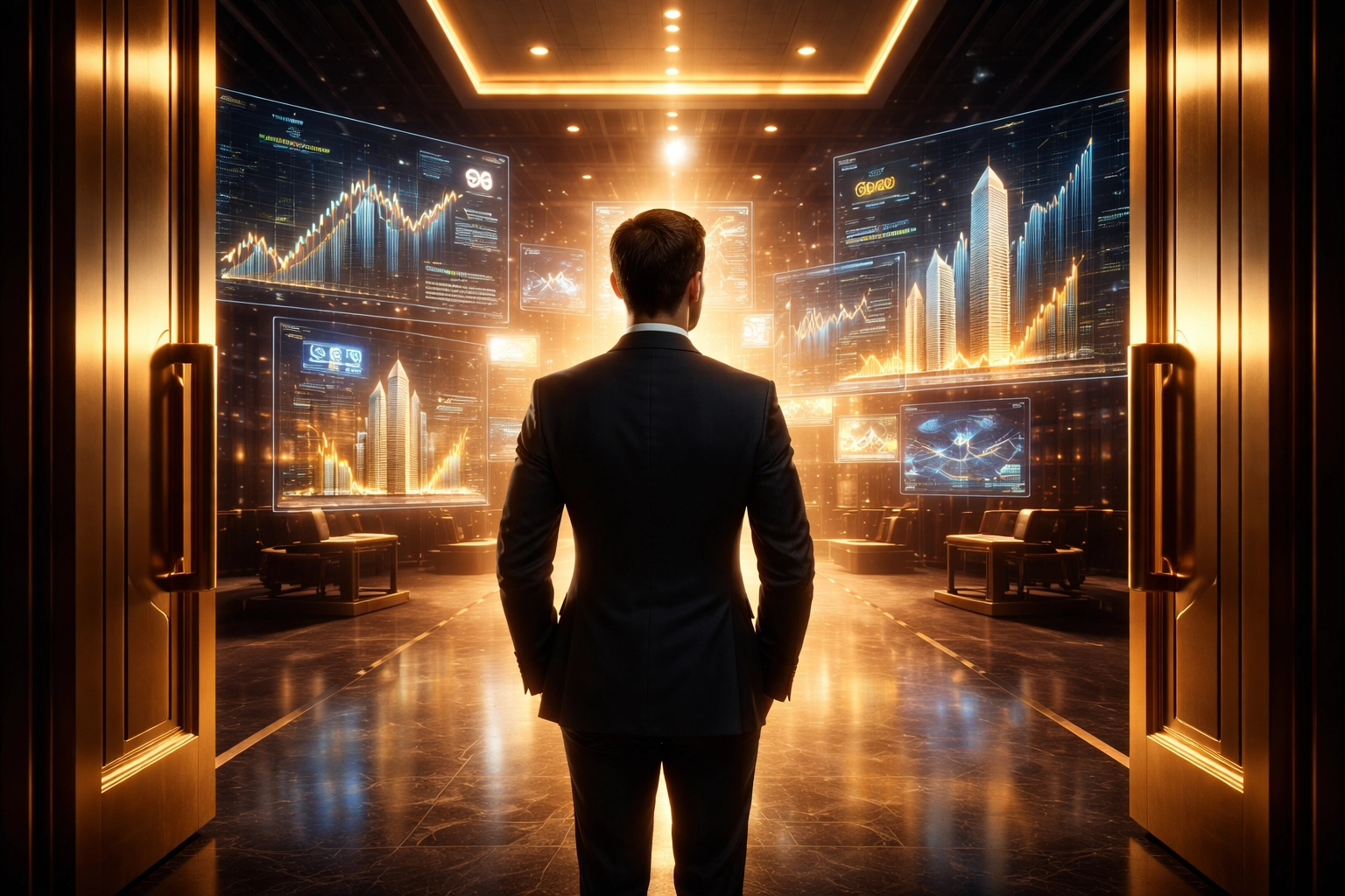 Sophisticated investor entering exclusive investment opportunities with access to private markets