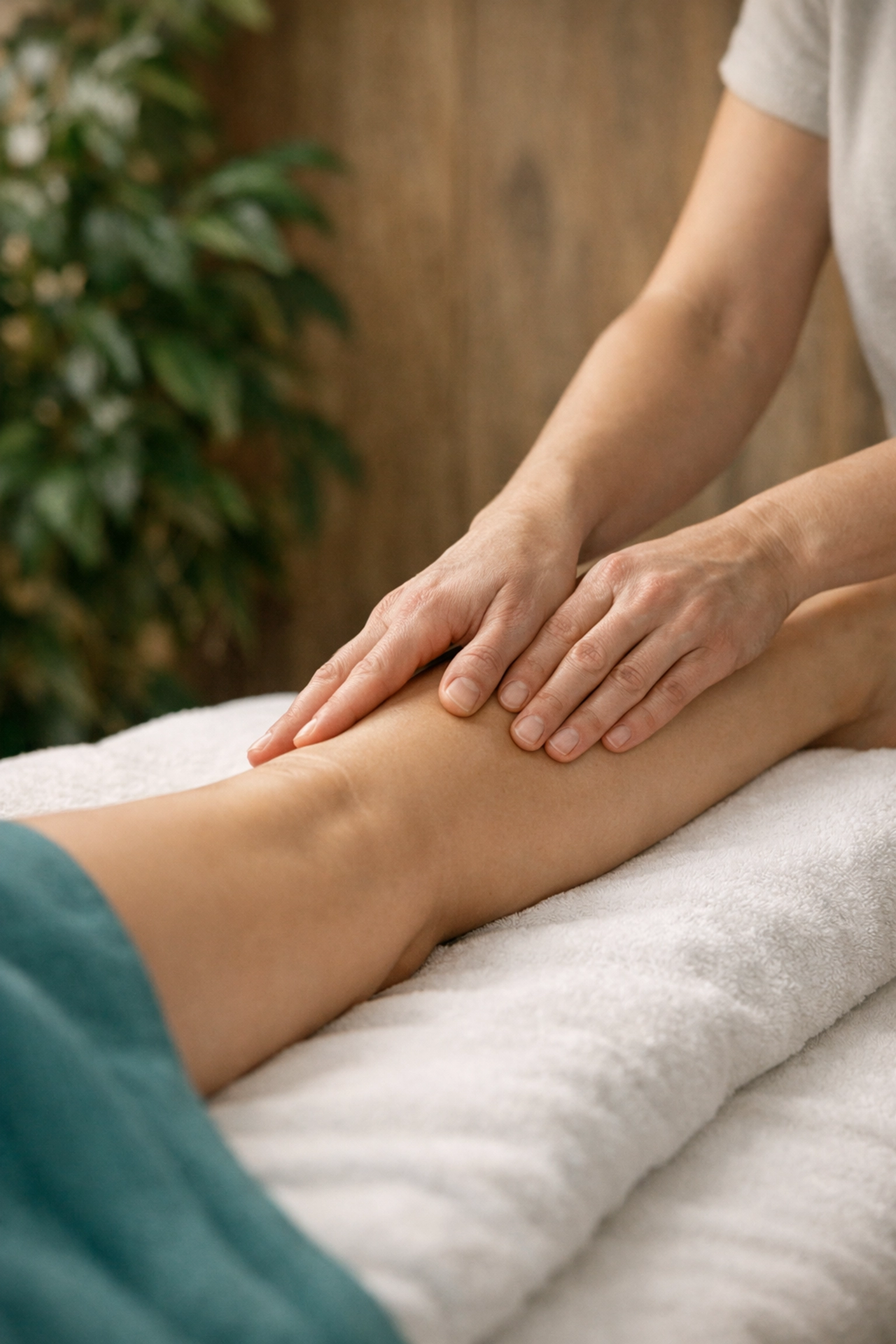 Manual lymphatic drainage massage in Cardiff performed by a therapist to improve circulation and detox.