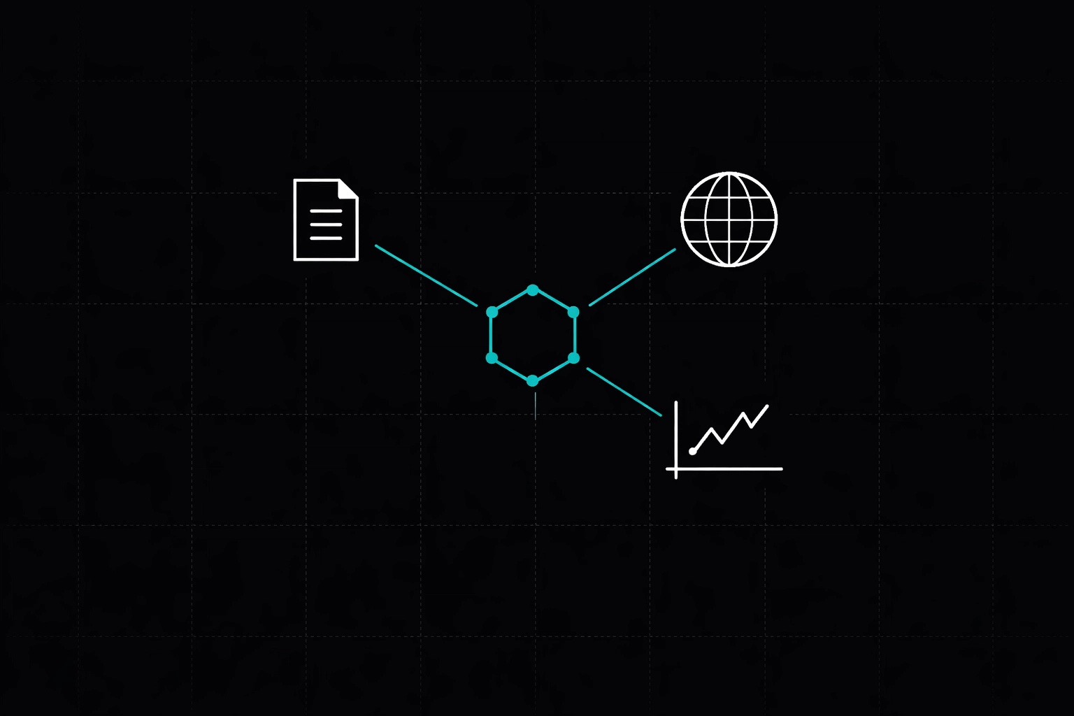 Minimalist graphic showing how AI SDR agents perform deep research for high-quality outbound personalization.