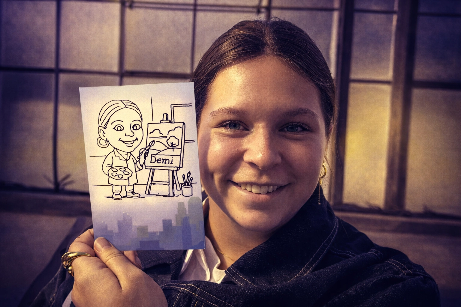 Brand activation photo booth print moment: AI Portrait Robot sketch printout used for trade show lead generation and lead capture