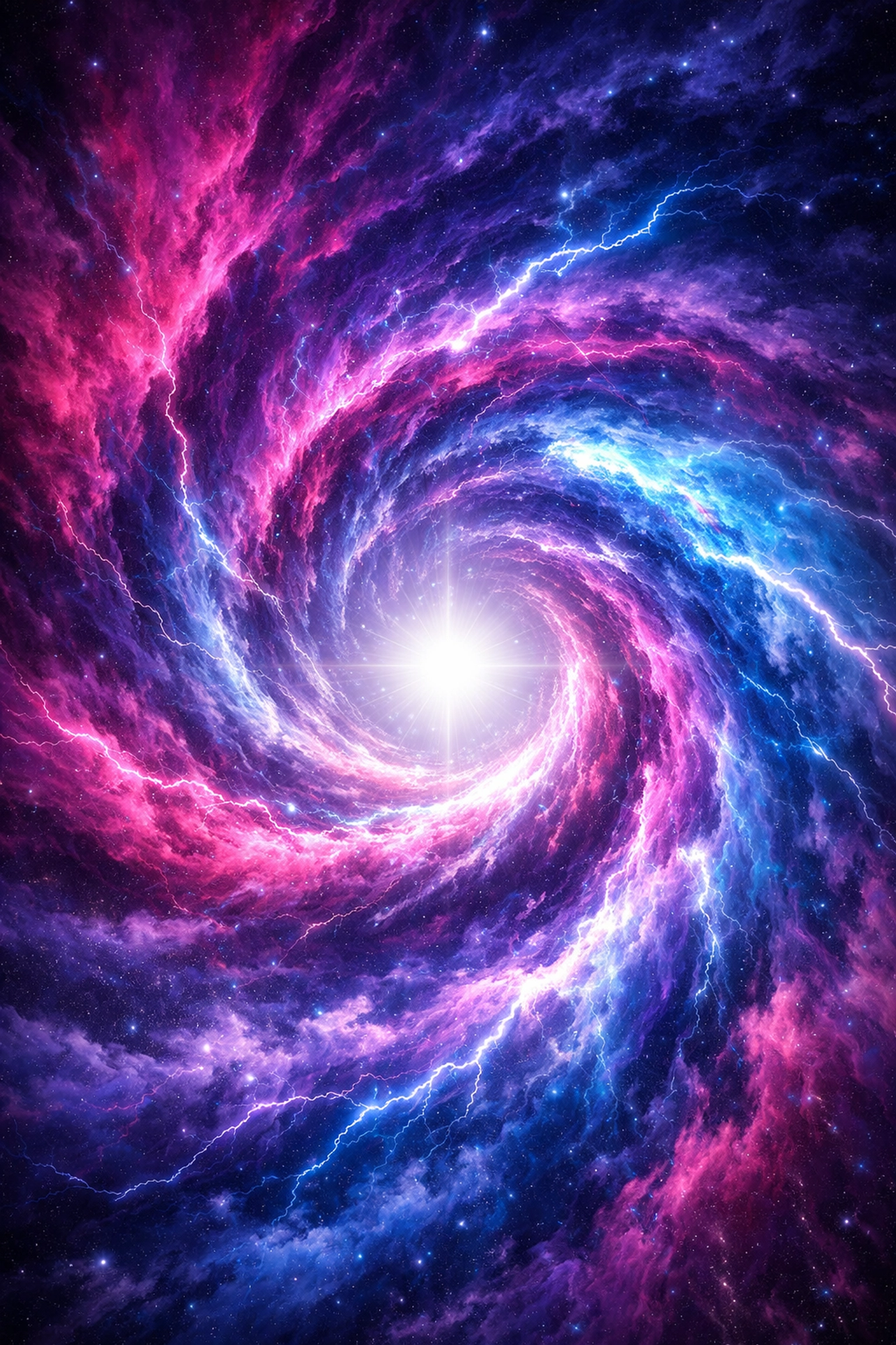 Vibrant energy vortex grounding into a peaceful center, illustrating co-regulation in relationships.