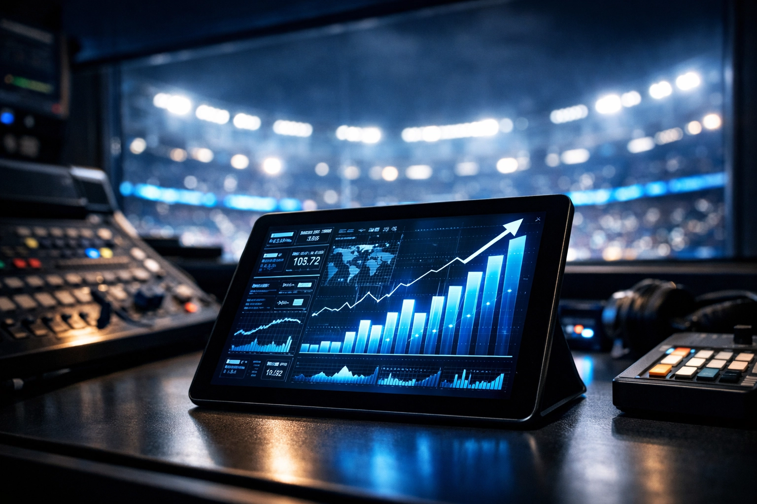 Data analytics showing ROI and veteran precision in a Super Bowl 2026 sports media branding campaign.