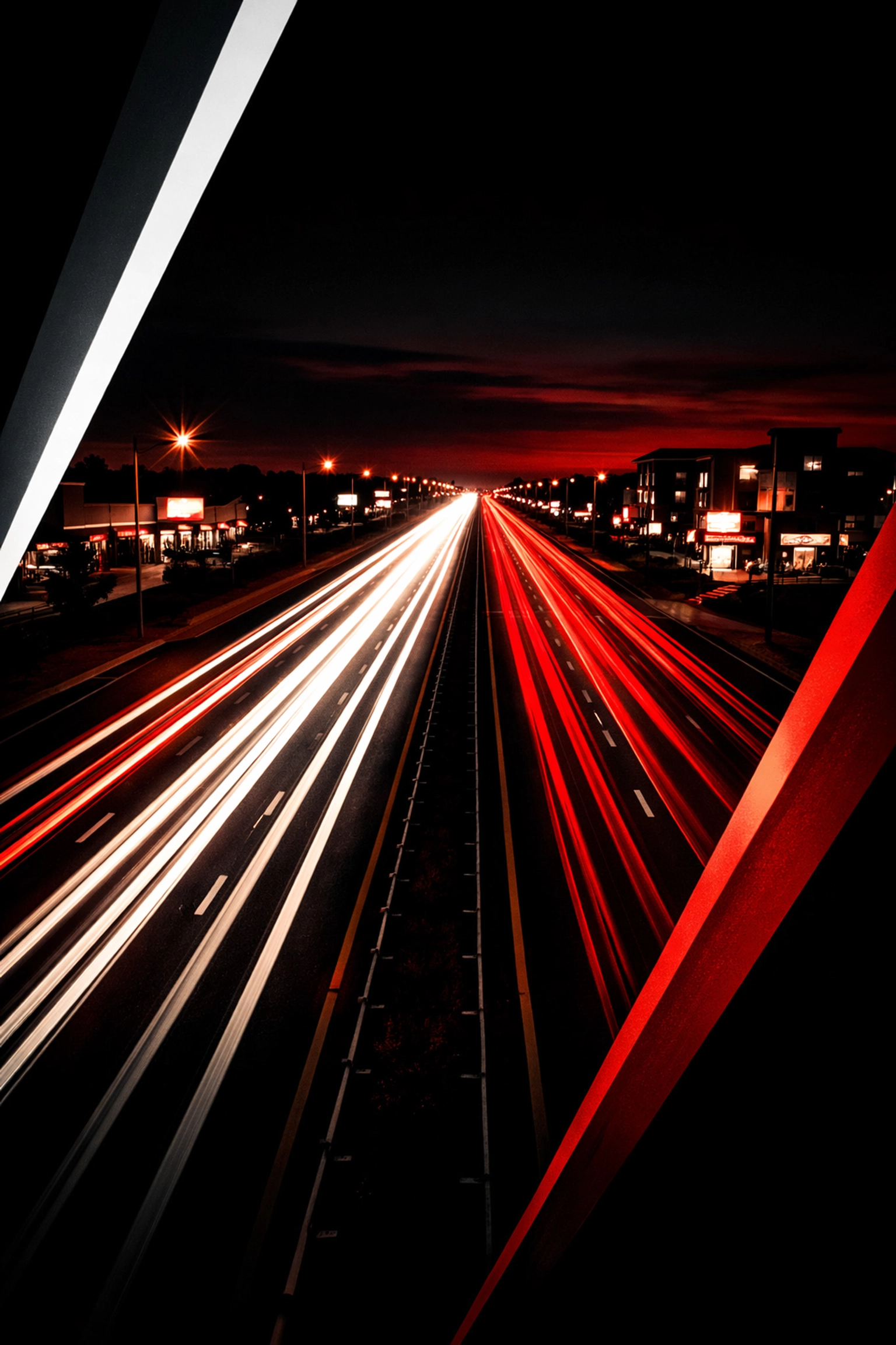 State Road 54 at night in Land O Lakes symbolizing the busy economic lifelines of Pasco County commerce.