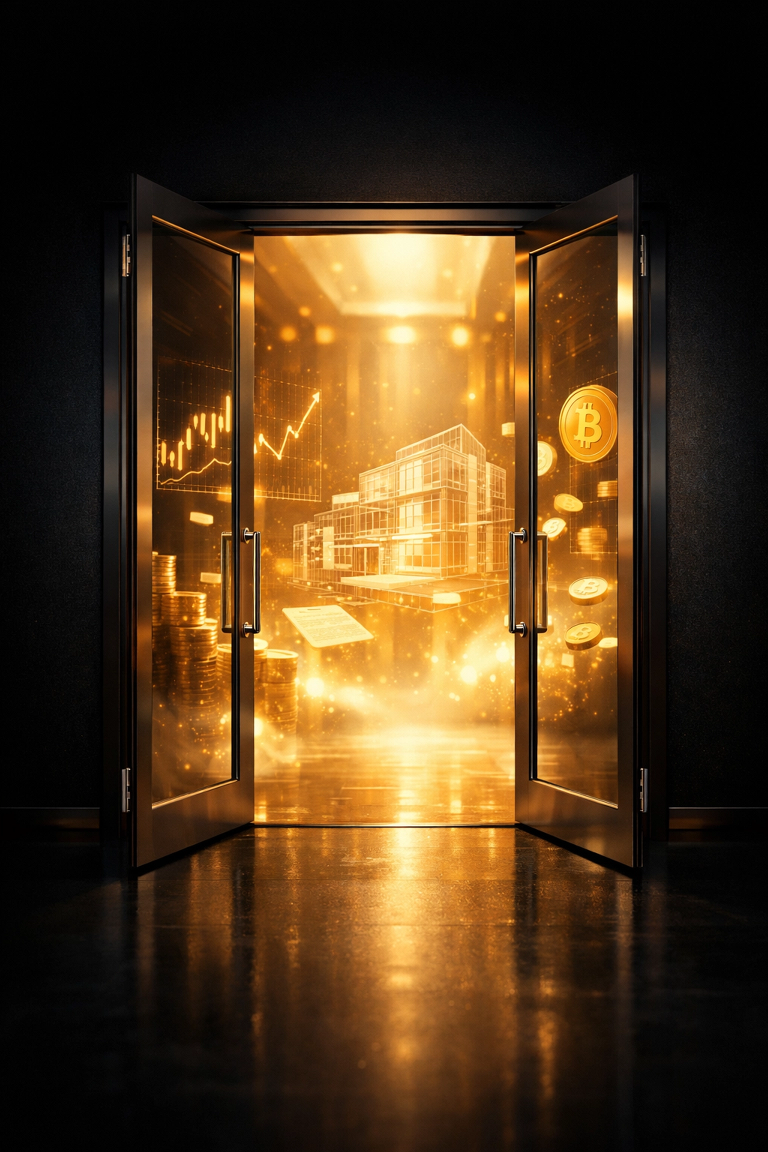 Open door revealing exclusive accredited investor opportunities and financial access